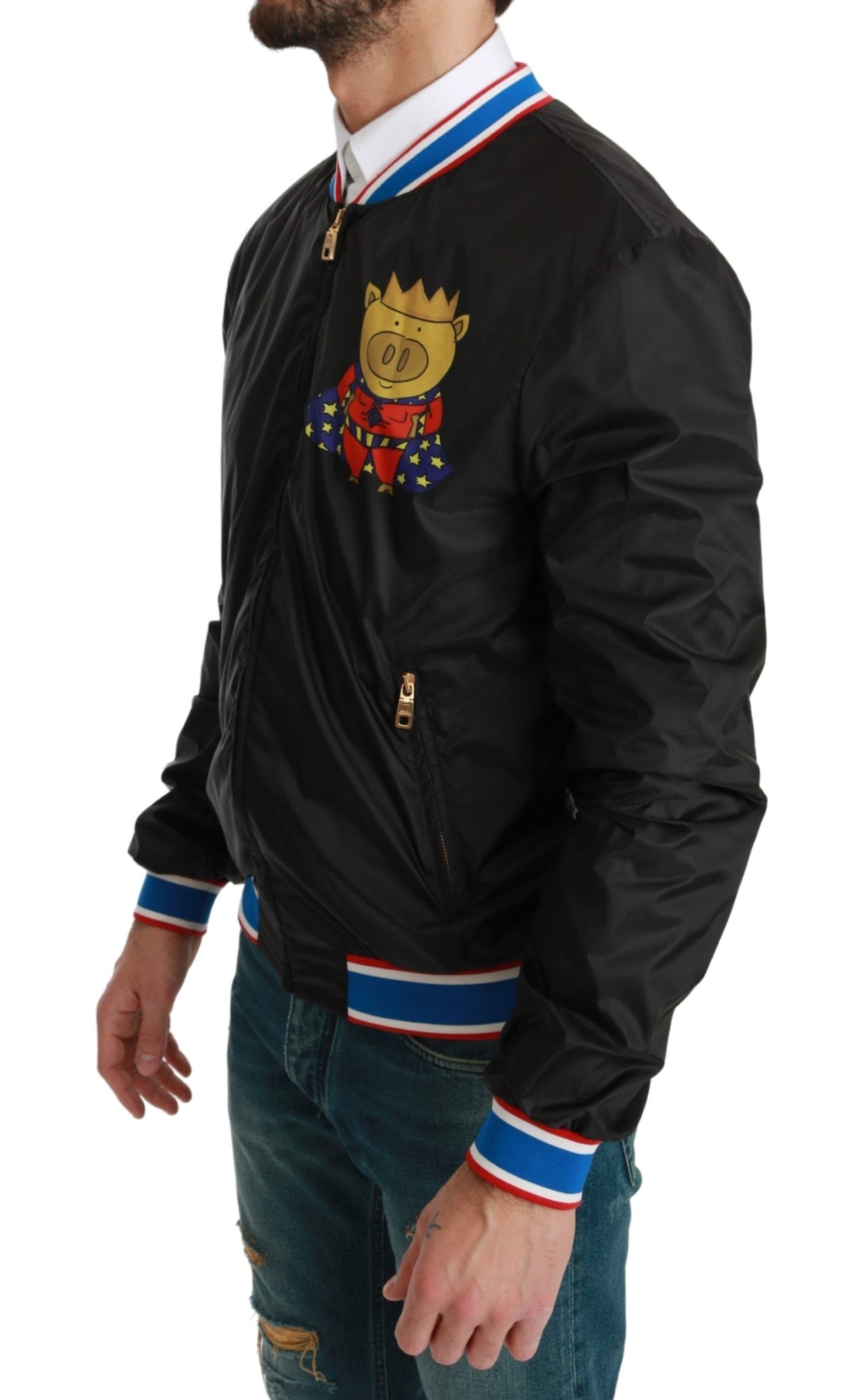 Schwarze YEAR OF THE PIG Bomberjacke