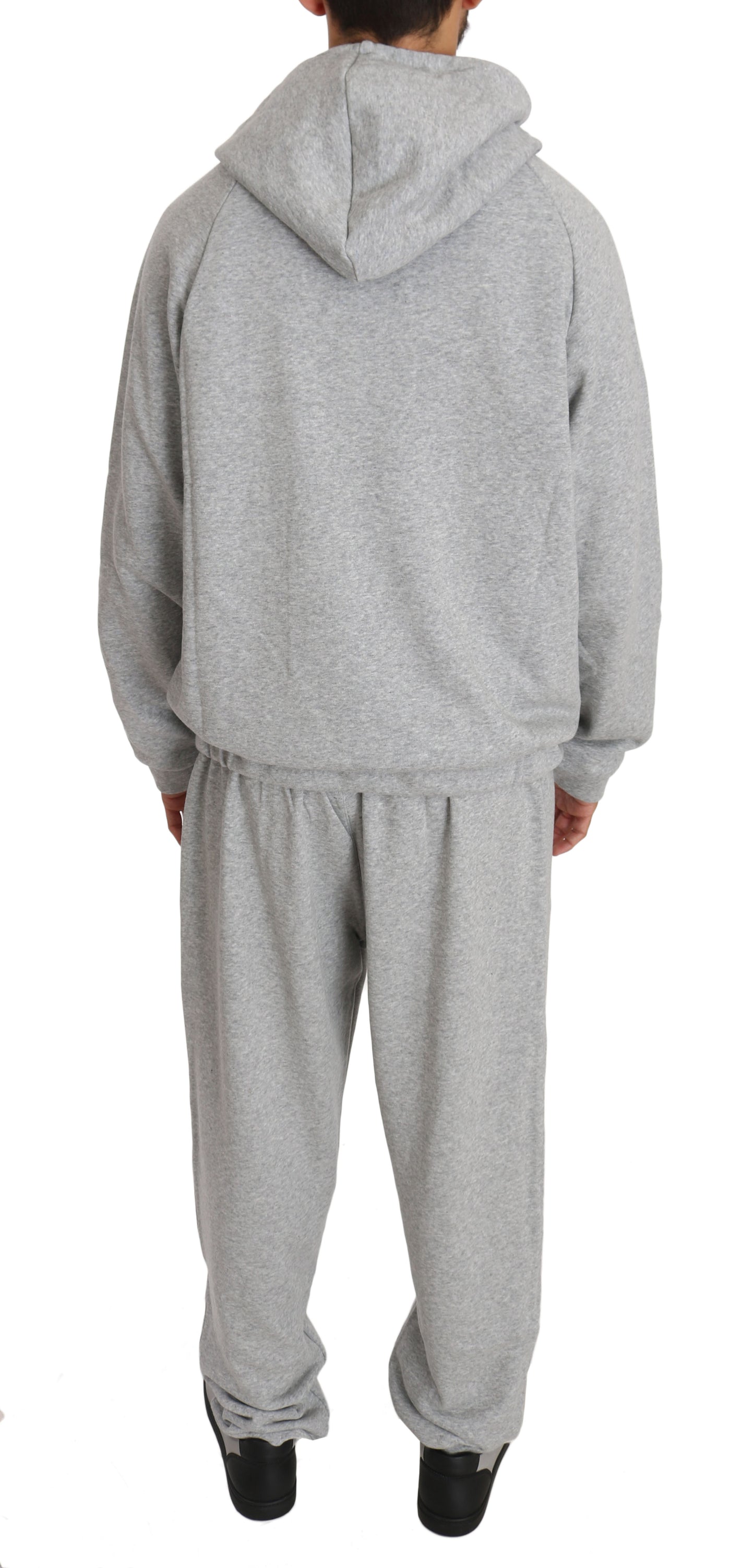 Grauer Baumwollpullover Hose Trainingsanzug