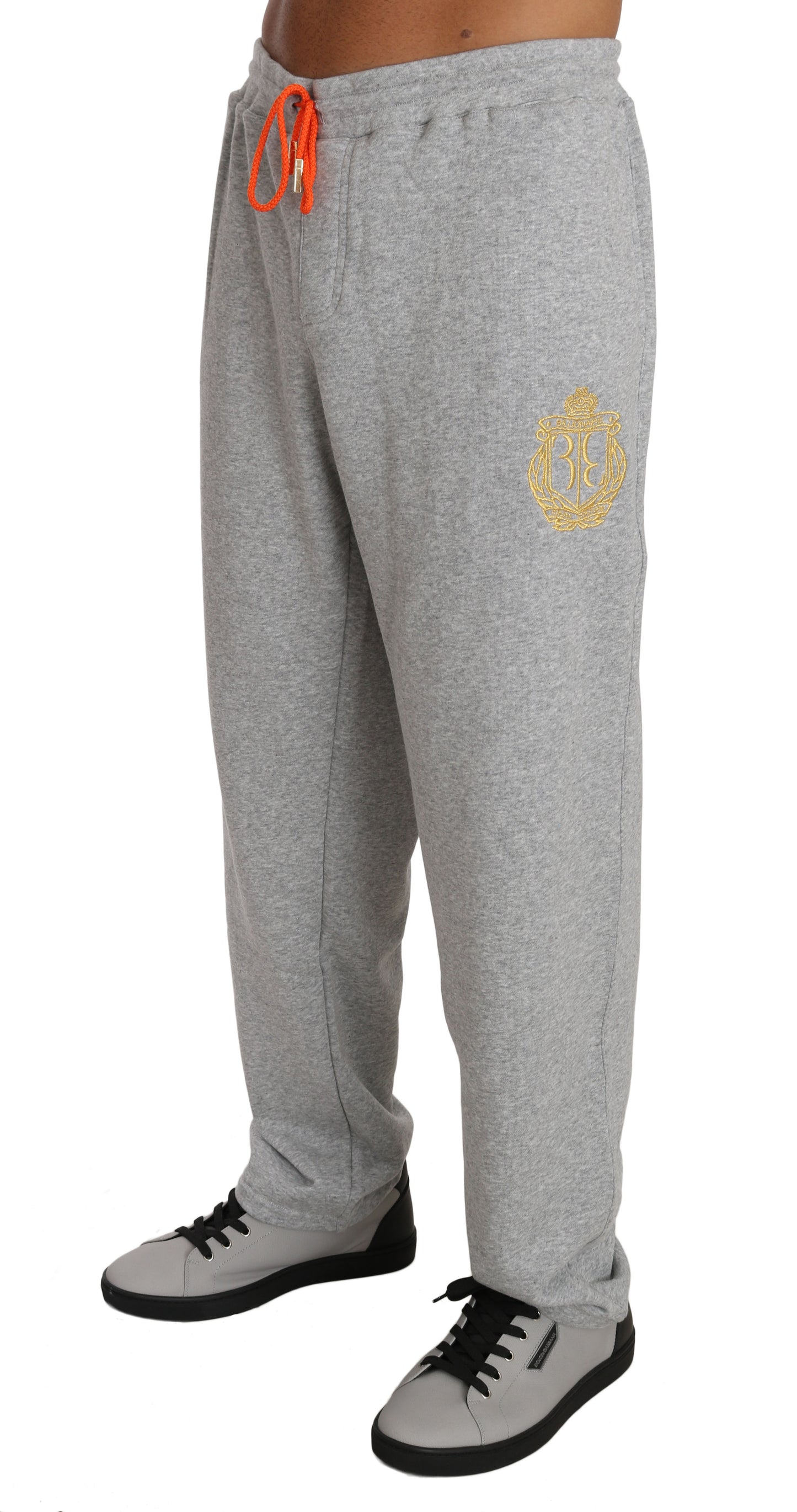 Grauer Baumwollpullover Hose Trainingsanzug