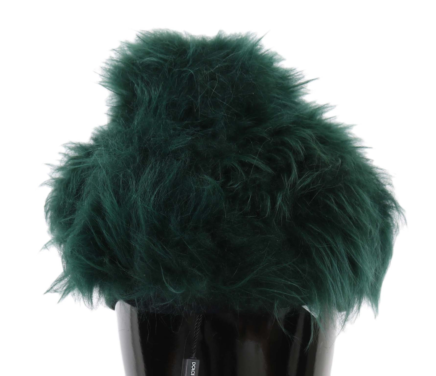 Grüner Pelz DG Logo bestickt Cloche Hut