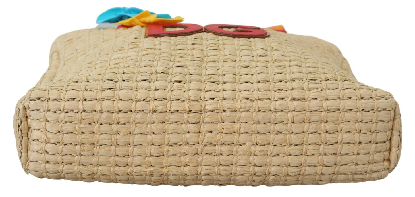 Beige BAMBINO Stroh Carretto Einkaufstasche Kinder
