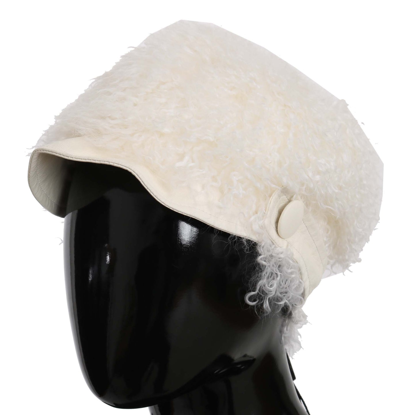 Beige Tibet Lammfell Gatsby Mütze Frauen Hut