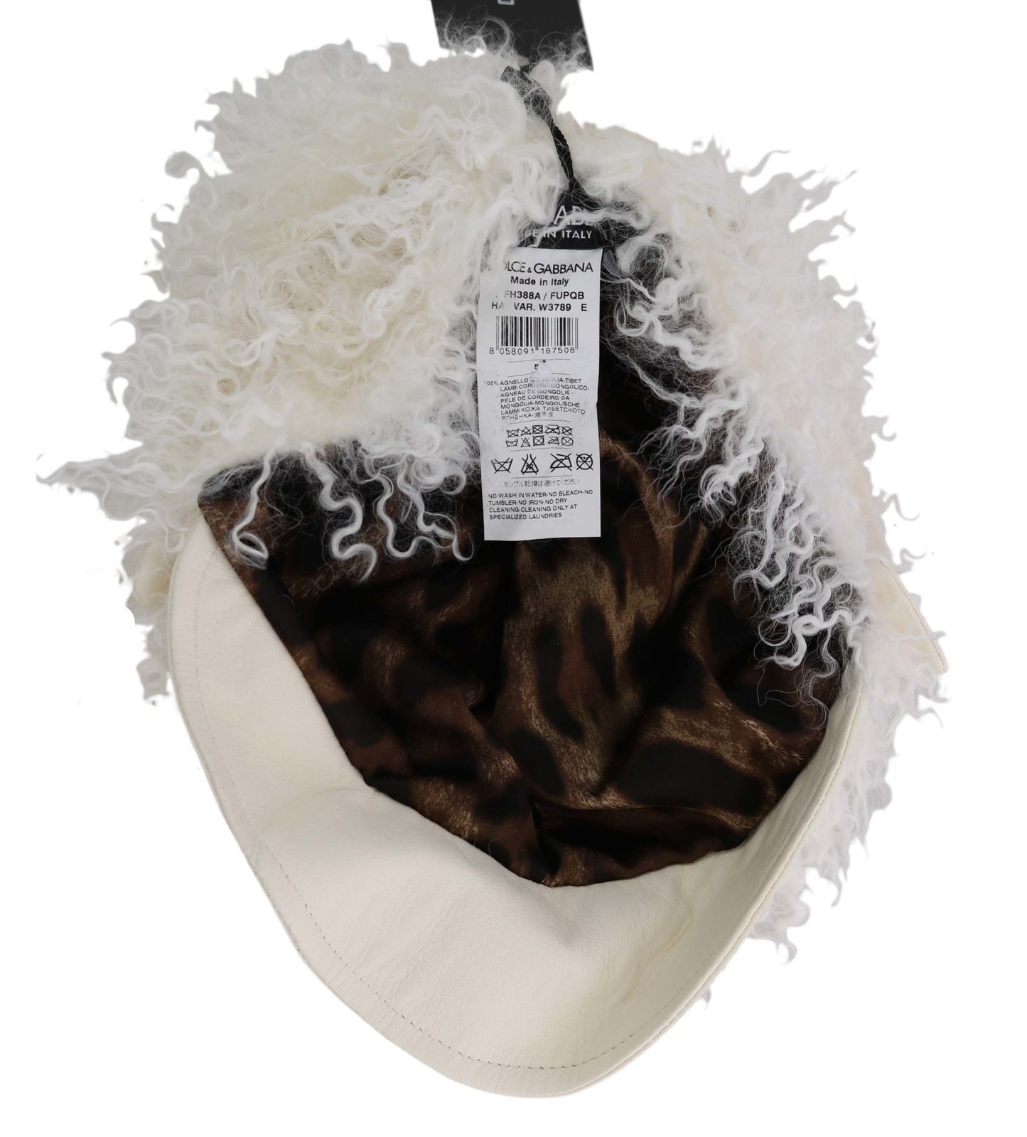 Beige Tibet Lammfell Gatsby Mütze Frauen Hut