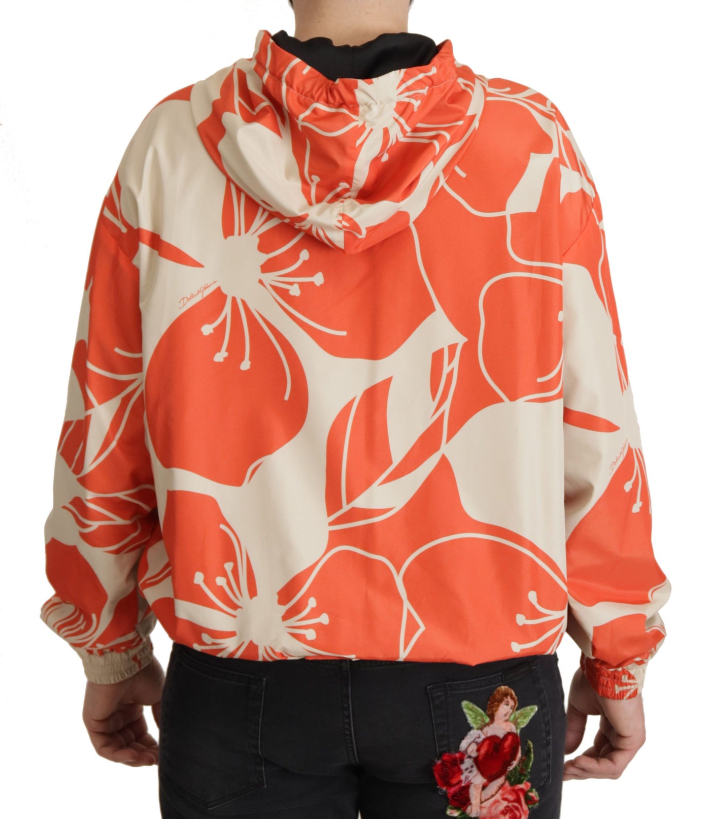 Multicolor Floral Pullover mit Kapuze
