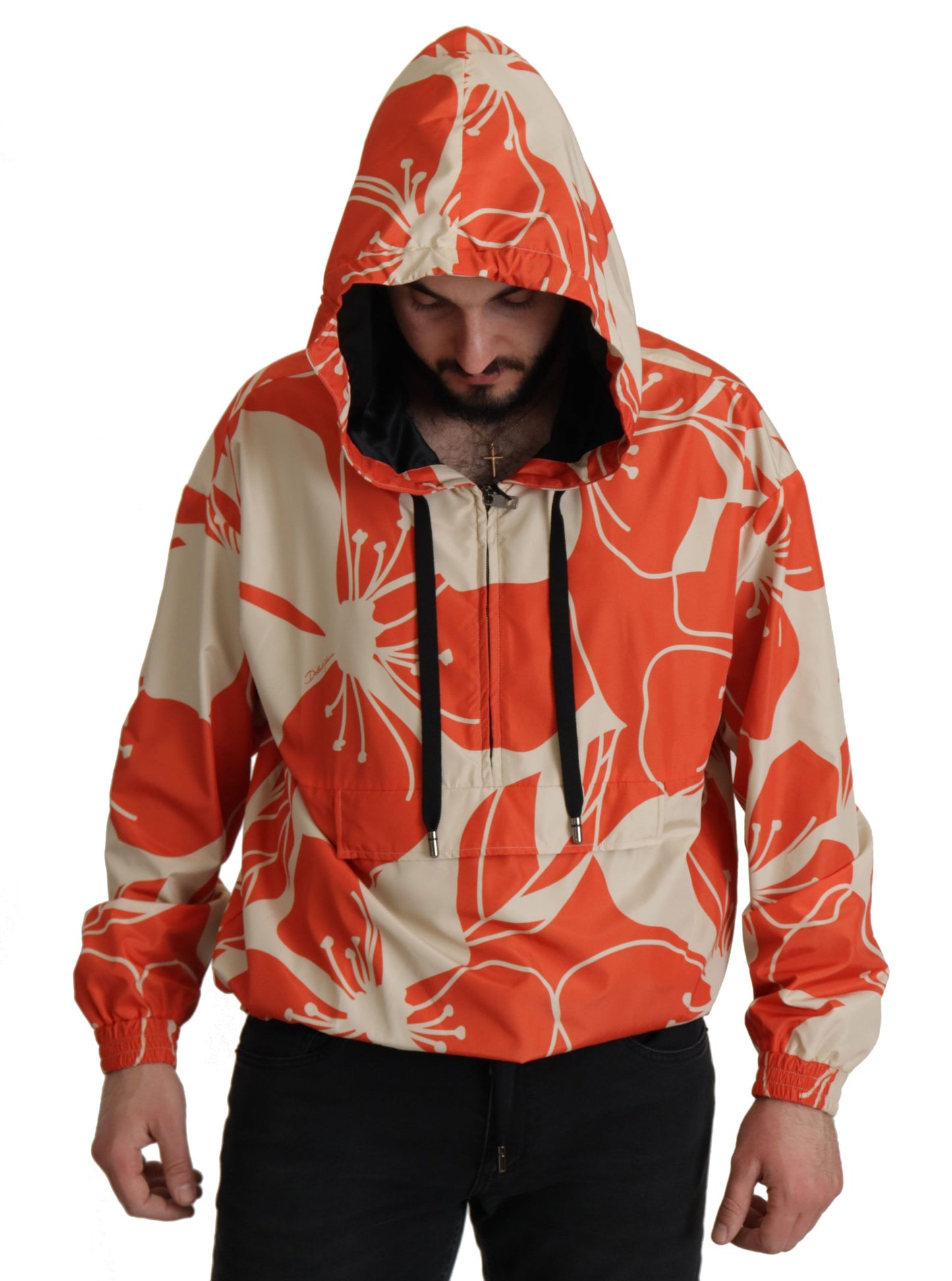 Multicolor Floral Pullover mit Kapuze