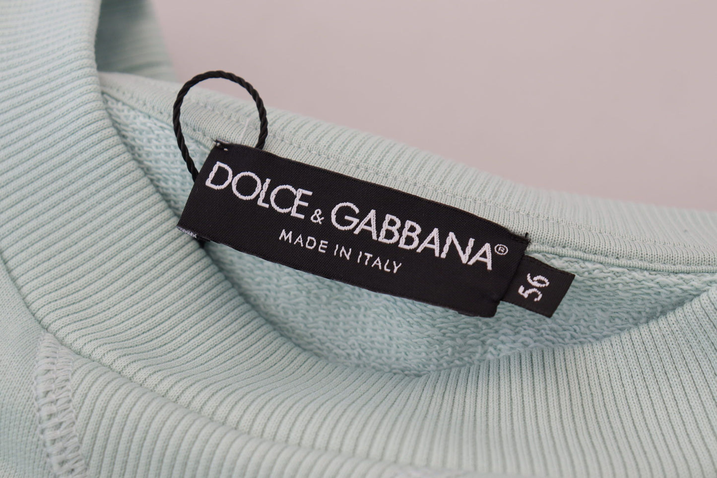 Mintgrüner Logo-Pullover mit Rundhalsausschnitt
