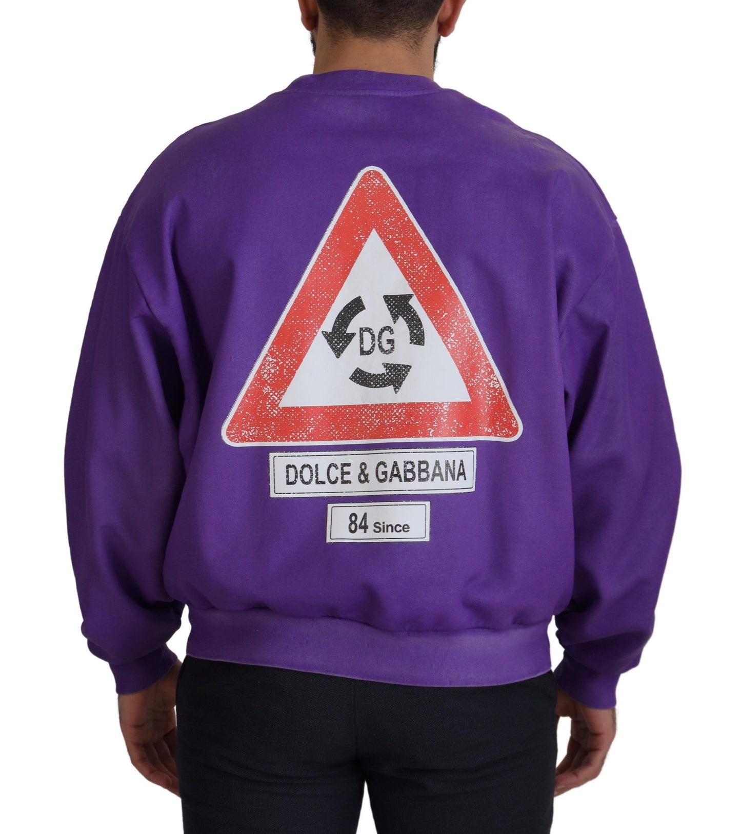 Lila Waschen Logo Baumwolle Rundhalsausschnitt Sweatshirt Pullover