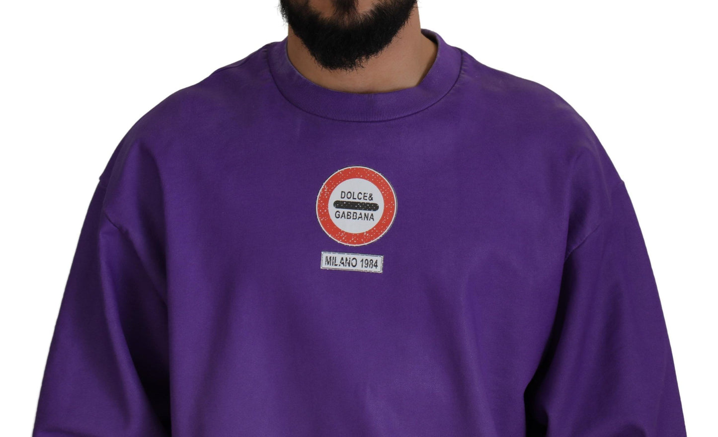 Lila Waschen Logo Baumwolle Rundhalsausschnitt Sweatshirt Pullover