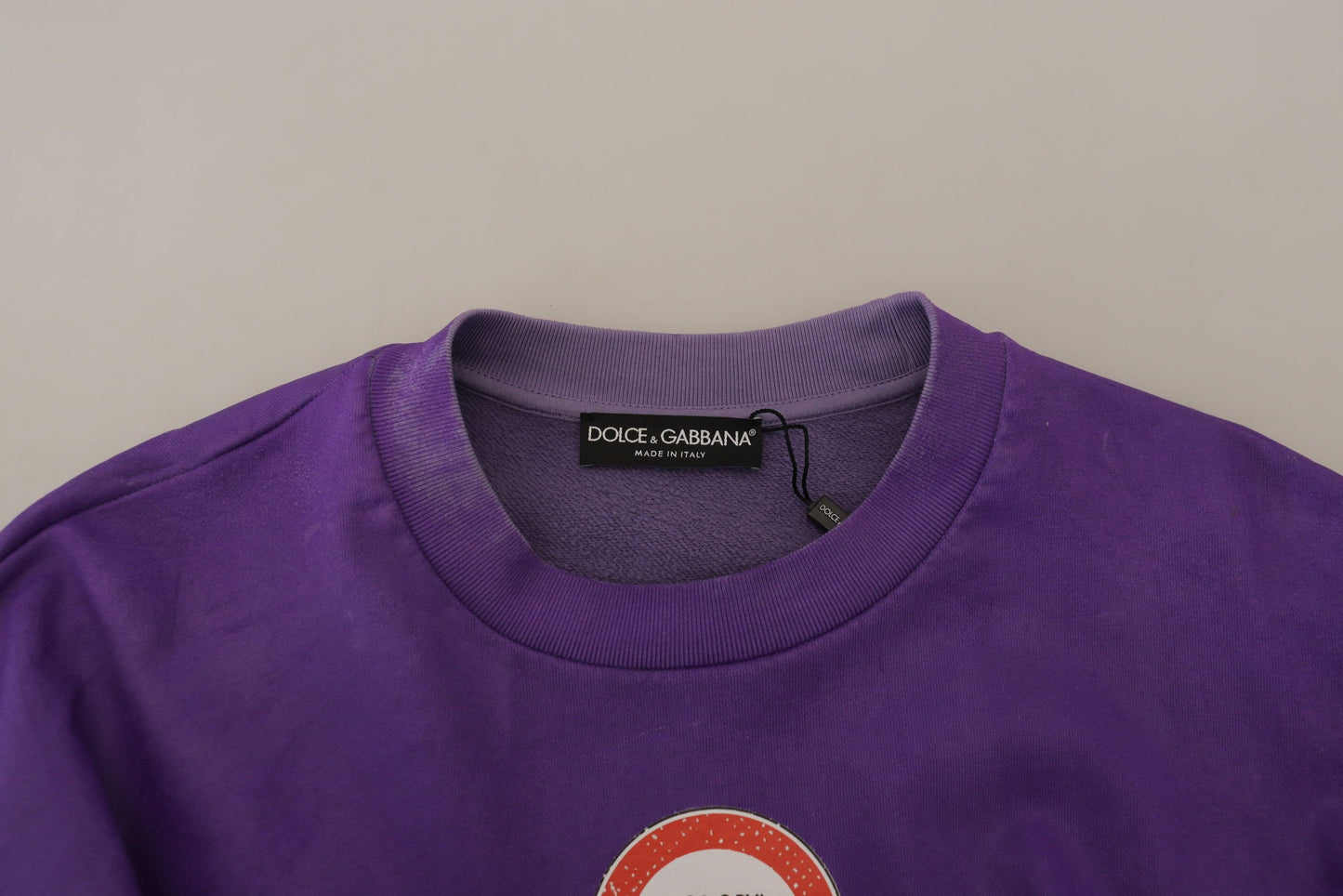 Lila Waschen Logo Baumwolle Rundhalsausschnitt Sweatshirt Pullover