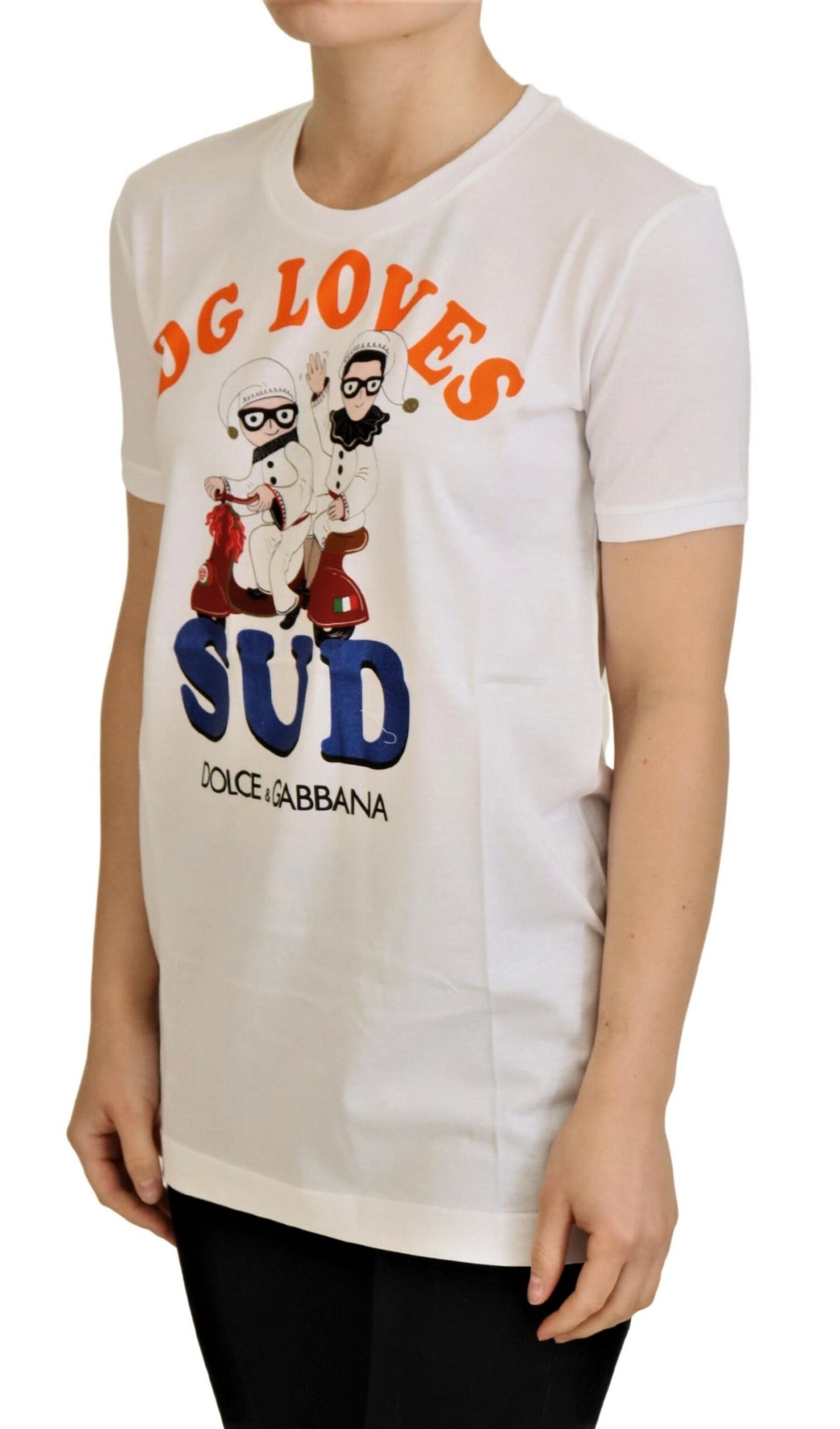 Weißes Baumwoll-T-Shirt von DG Loves SUD
