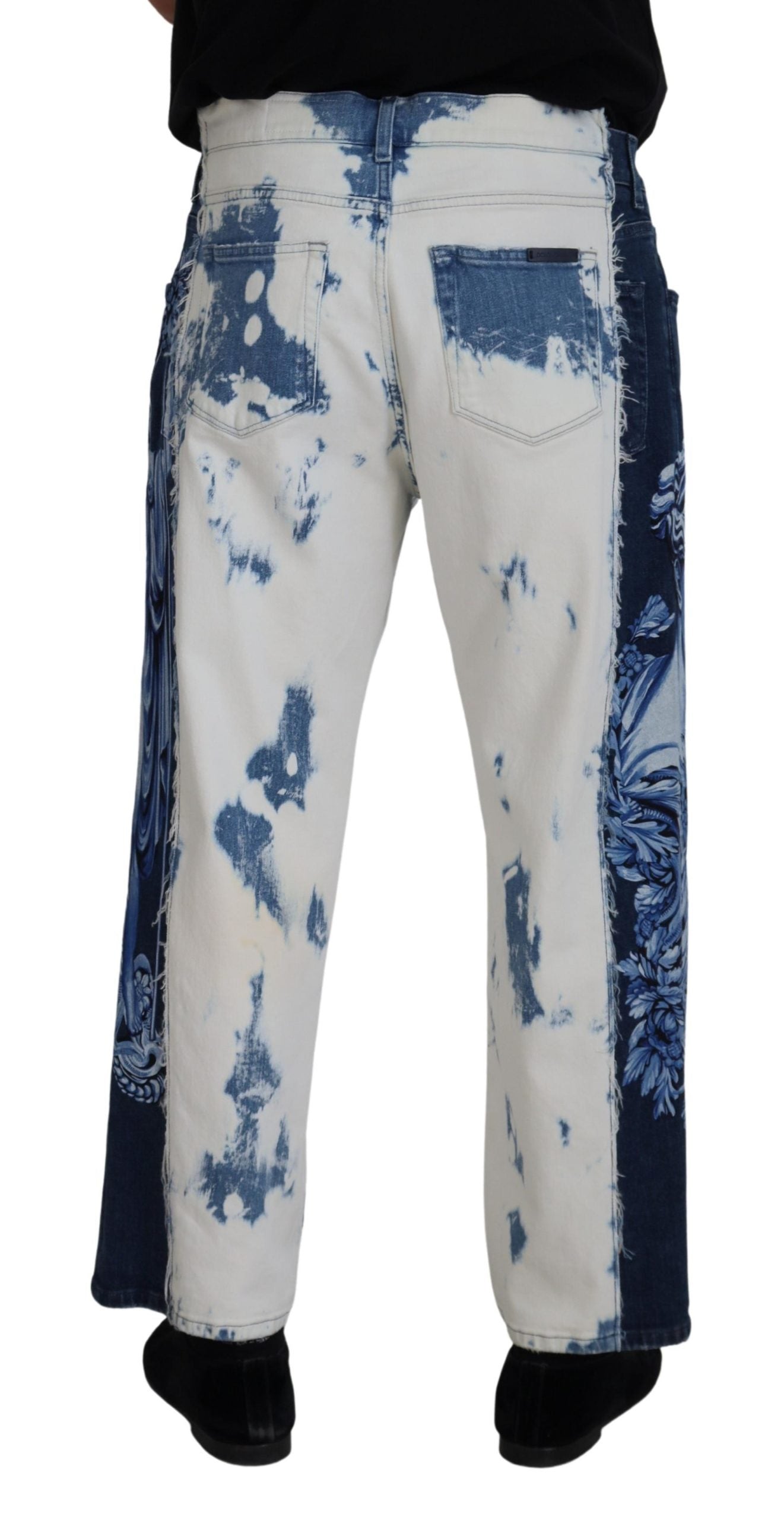Zweifarbige Tie Dye Herren Denim Baumwolljeans