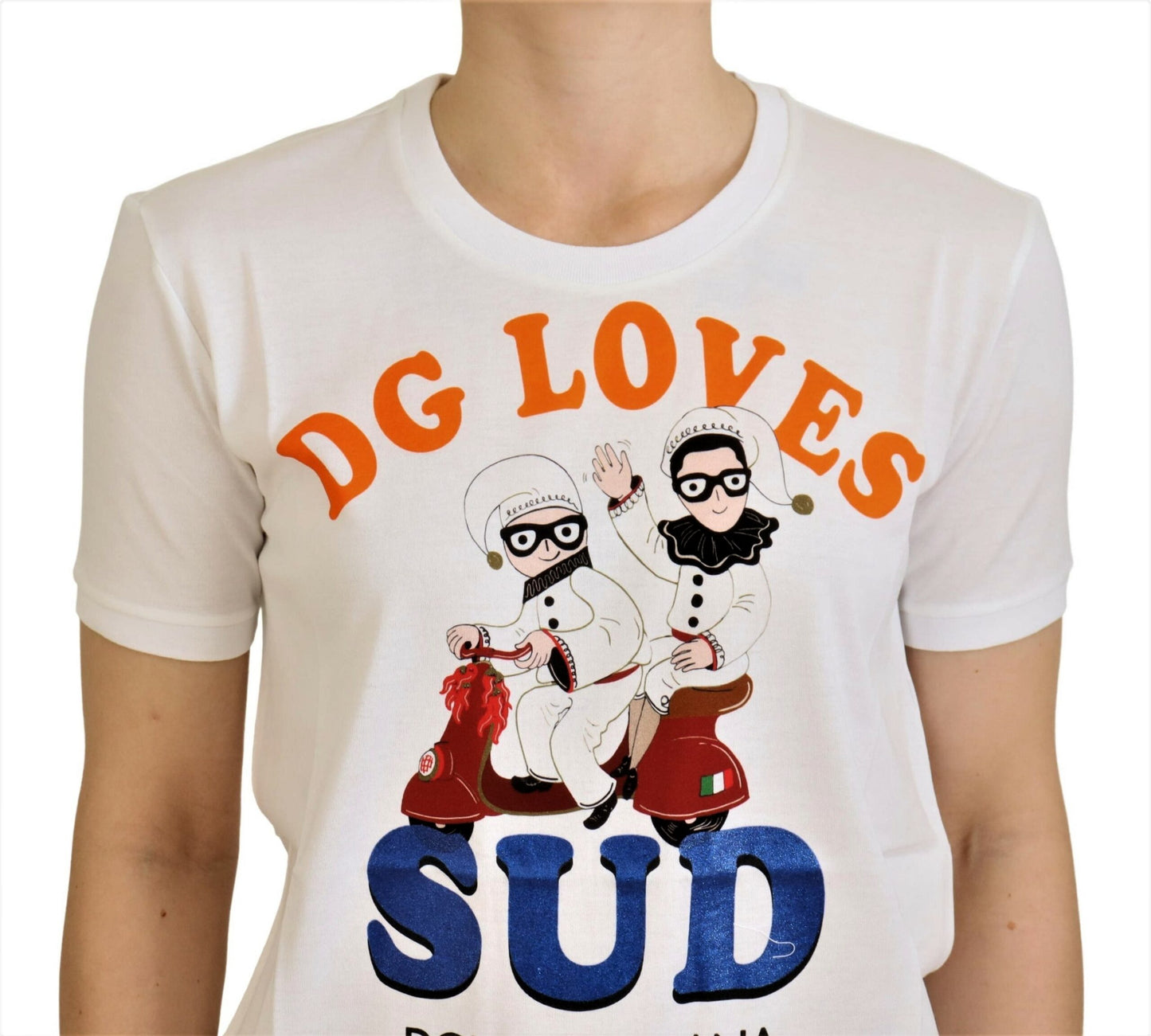 Weißes Baumwoll-T-Shirt von DG Loves SUD