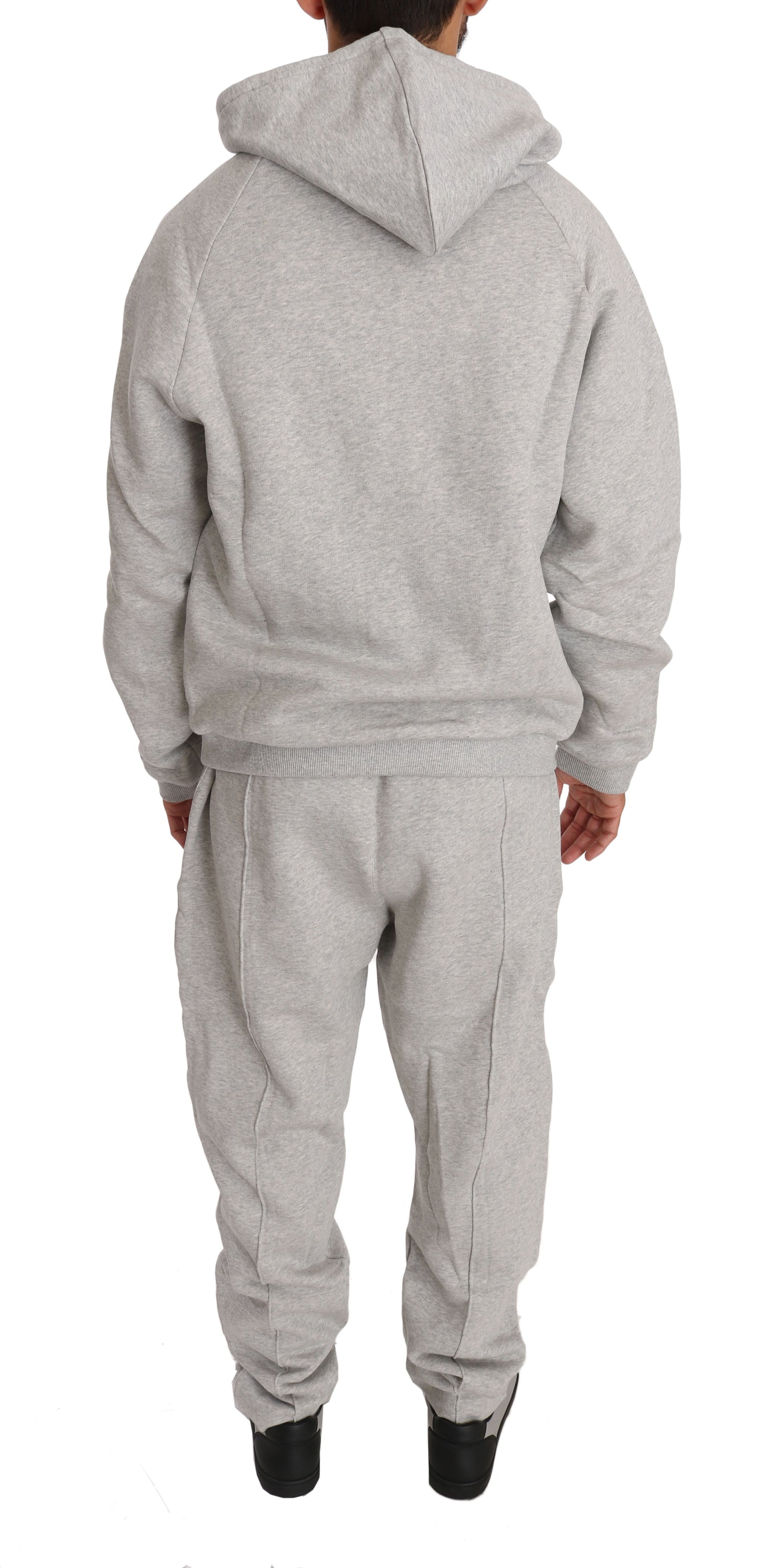 Grauer Baumwollpullover Hose Trainingsanzug