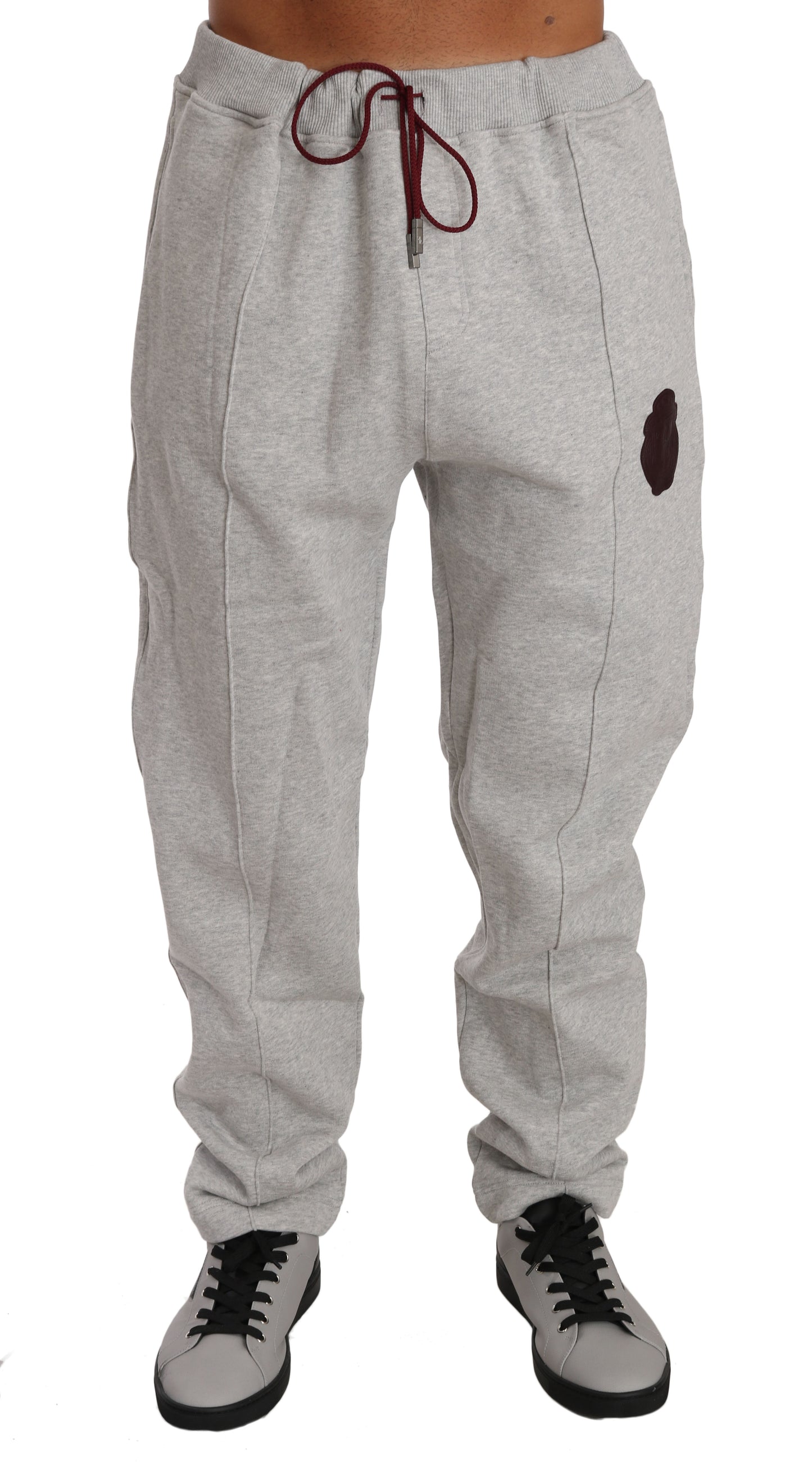 Grauer Baumwollpullover Hose Trainingsanzug