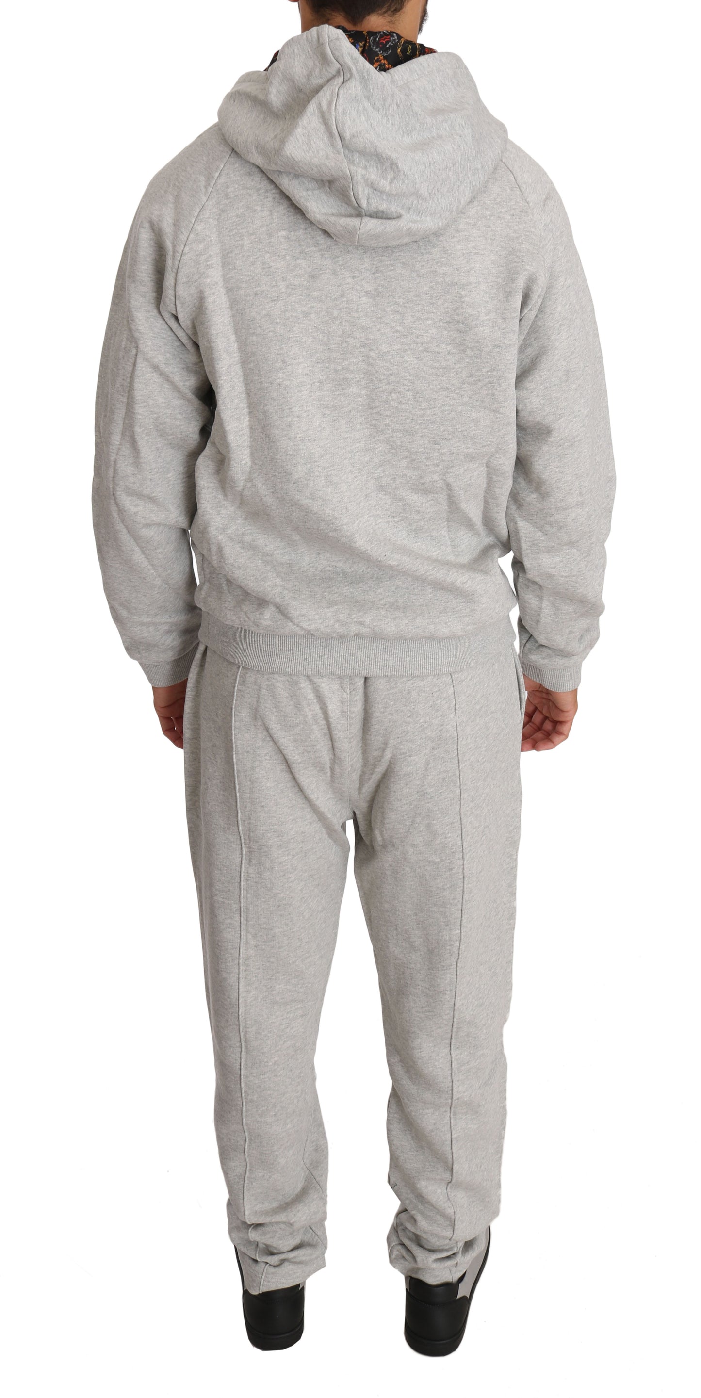 Grauer Baumwollpullover Hose Trainingsanzug