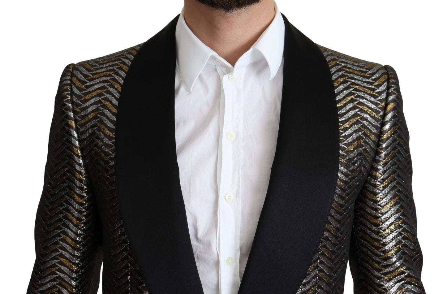 Multicolor Metallic-Jacquard-Polyester-Blazerjacke