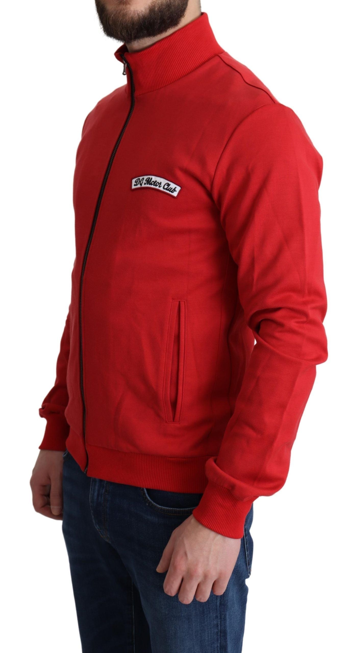 Rote DG Motor Club Strickjacke mit Reißverschluss
