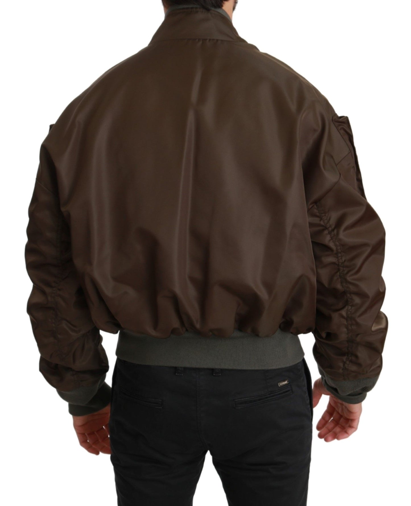 Braune Perlenkrone Totenkopf Logo Jacke