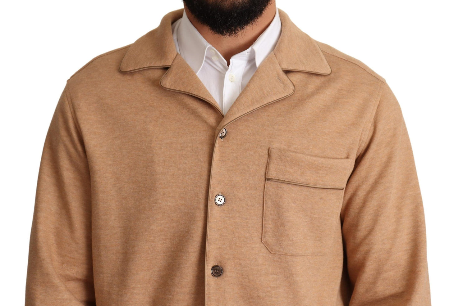 Brauner Baumwollmantel mit Knopfleiste Jacke