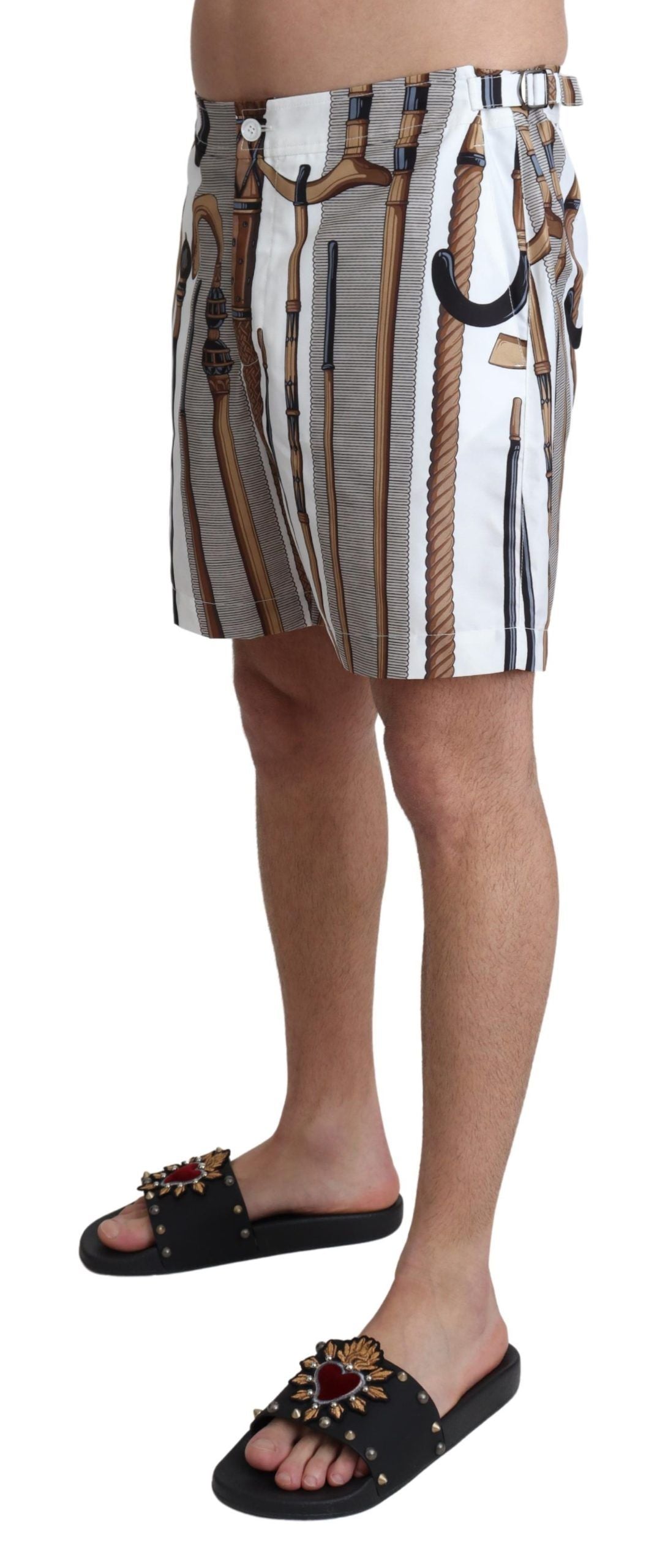 Weißer Spazierstock Beachwear Shorts Badeshorts