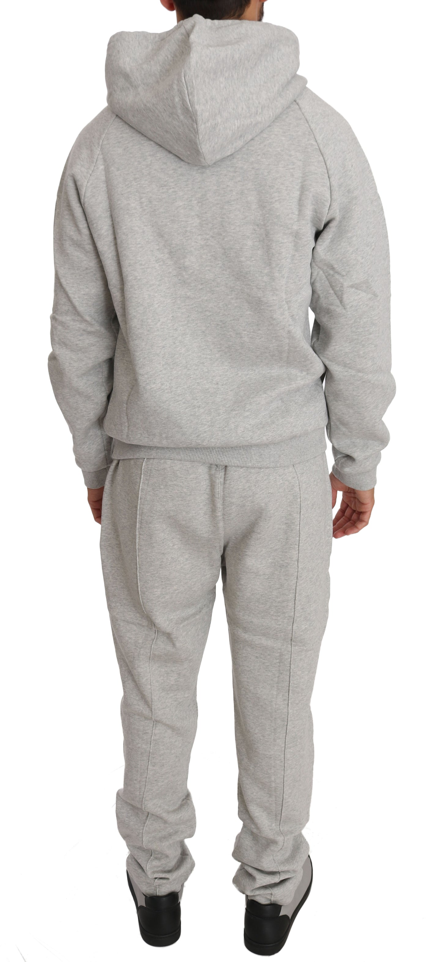 Grauer Baumwollpullover Hose Trainingsanzug