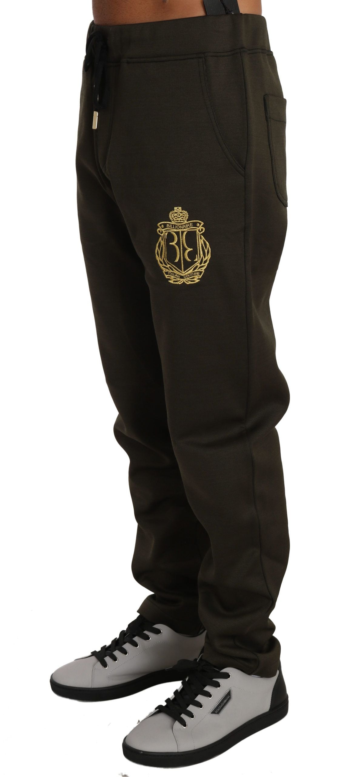 Grünes Baumwollpullover-Hosen-Set Trainingsanzug