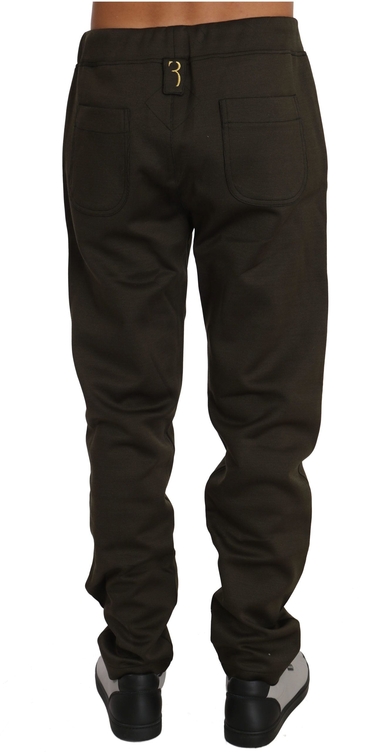 Grünes Baumwollpullover-Hosen-Set Trainingsanzug