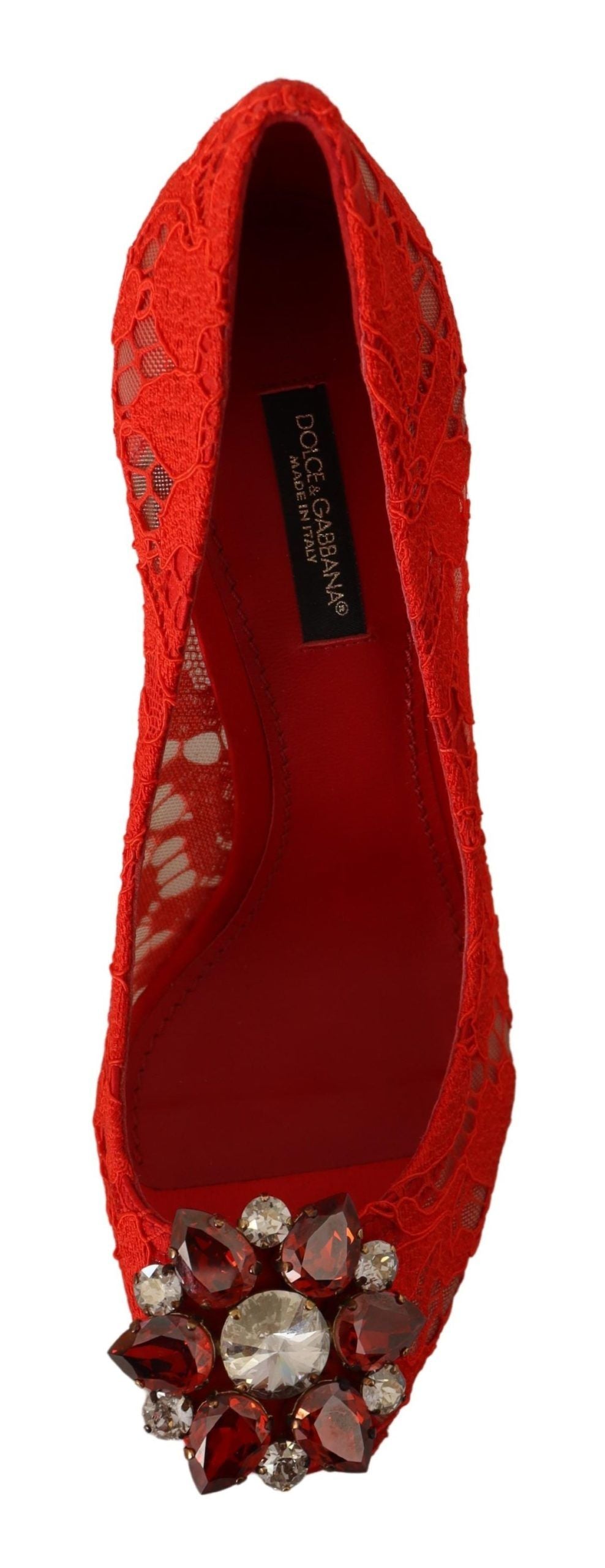 Rote Taormina Spitze Kristall Heels Pumps