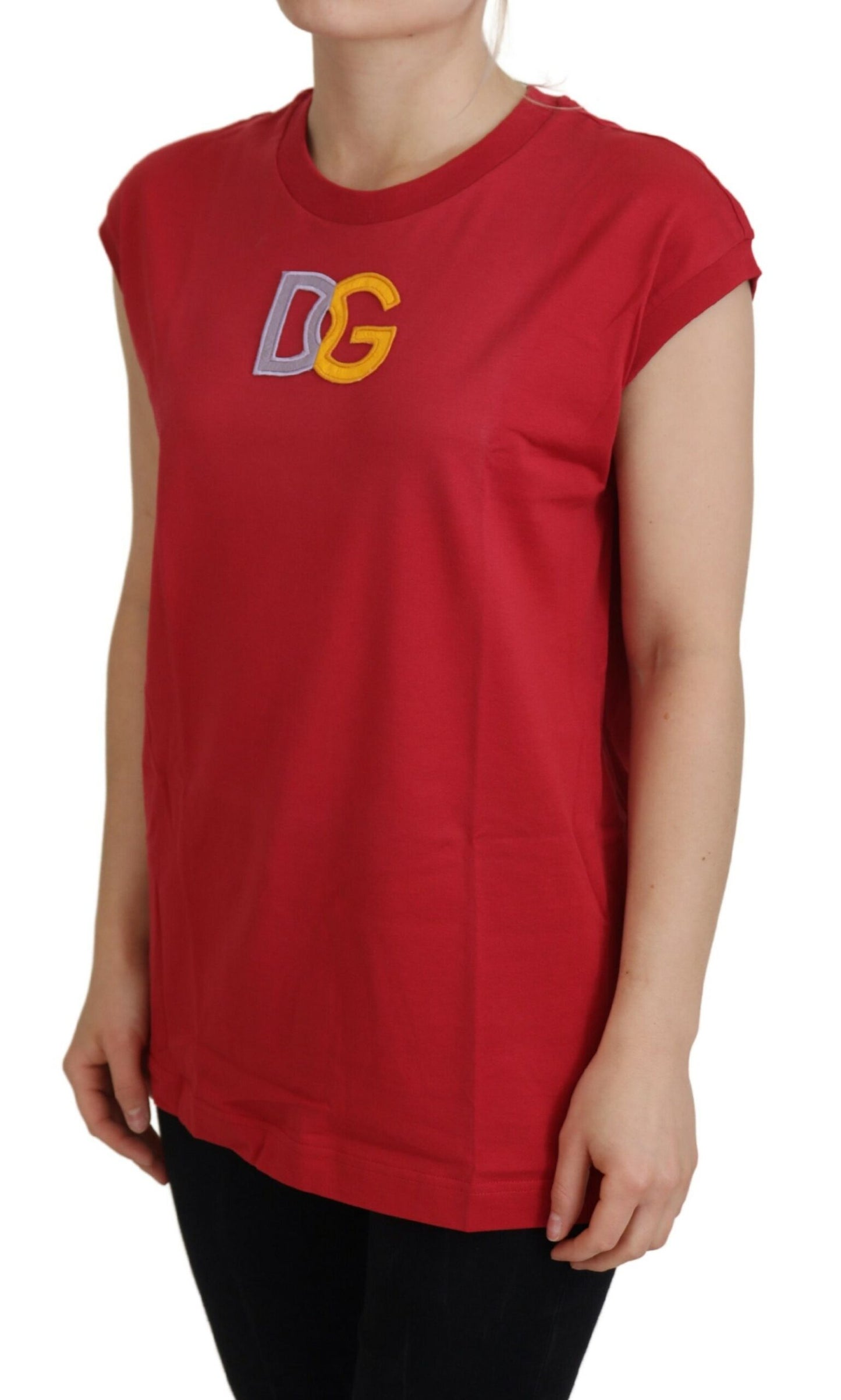 Rotes Baumwoll-DG-Logo-Tank-T-Shirt