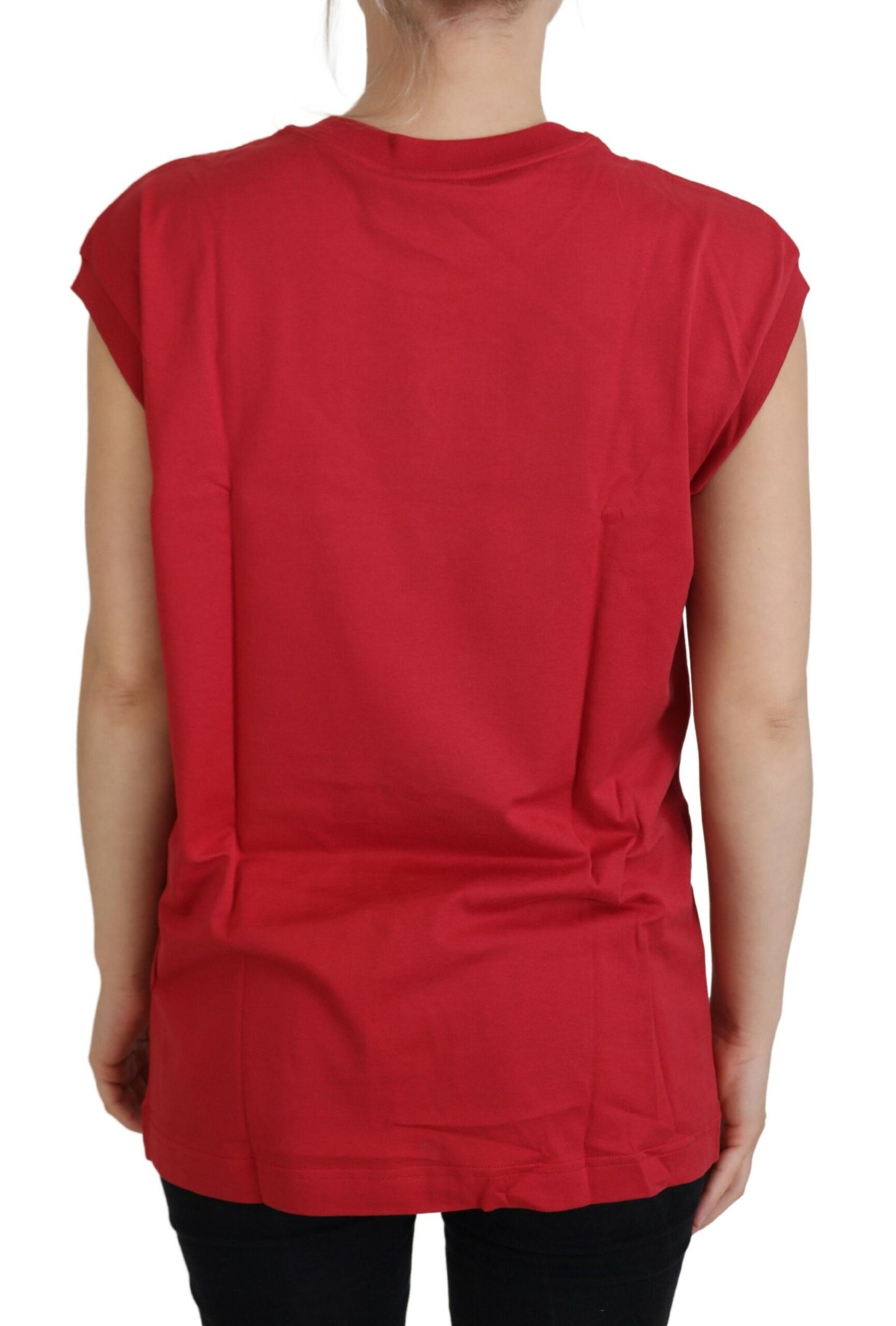 Rotes Baumwoll-DG-Logo-Tank-T-Shirt