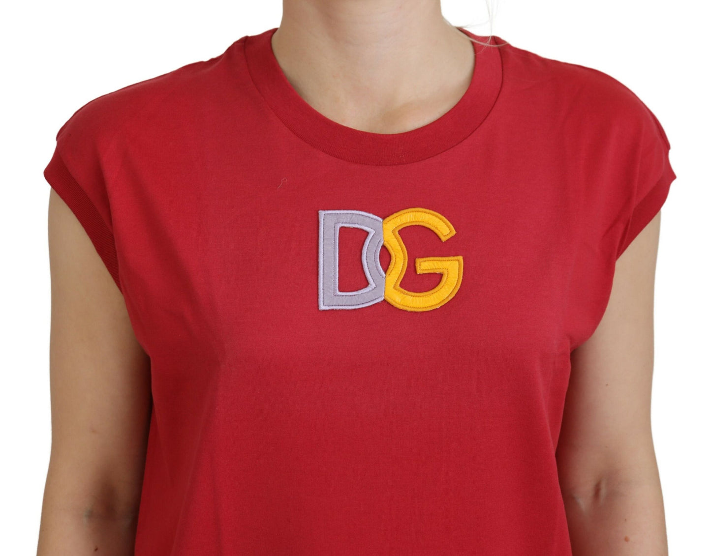 Rotes Baumwoll-DG-Logo-Tank-T-Shirt