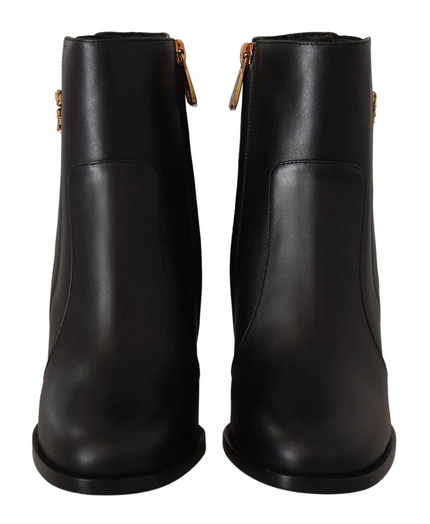 Schwarz Leder Gold Amore Pearl Stiefel