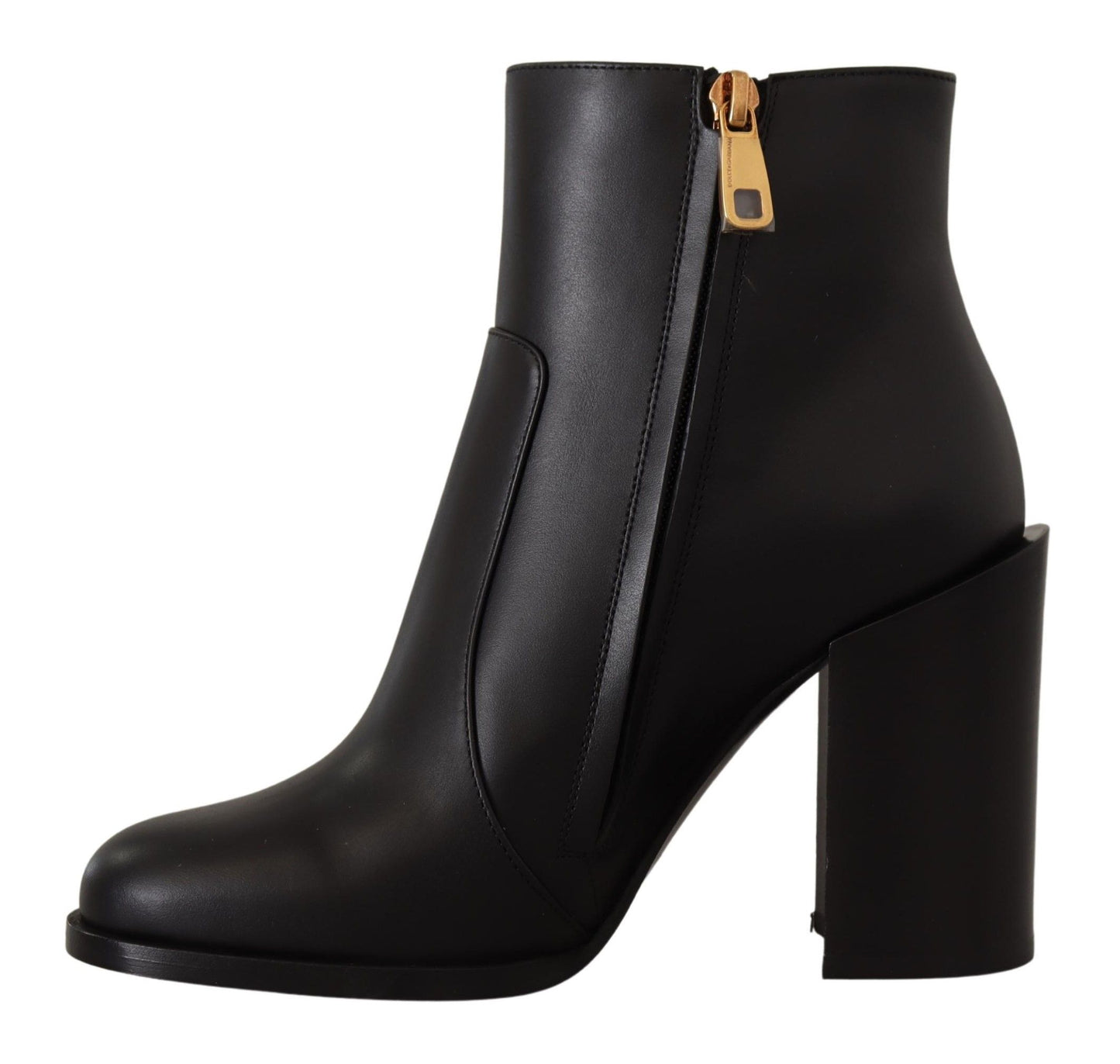 Schwarz Leder Gold Amore Pearl Stiefel