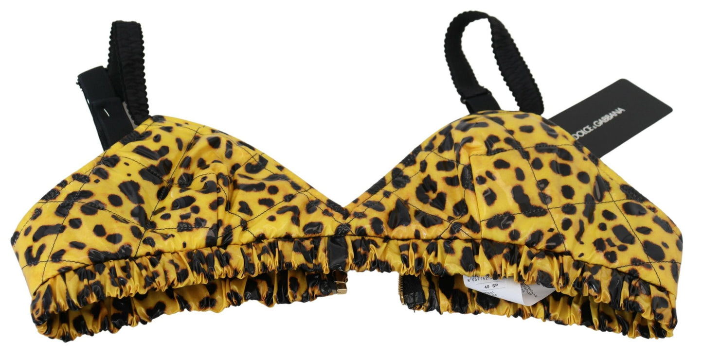 Gelbes Leopard-geschnittenes Bustier-Korsett-BH-Top