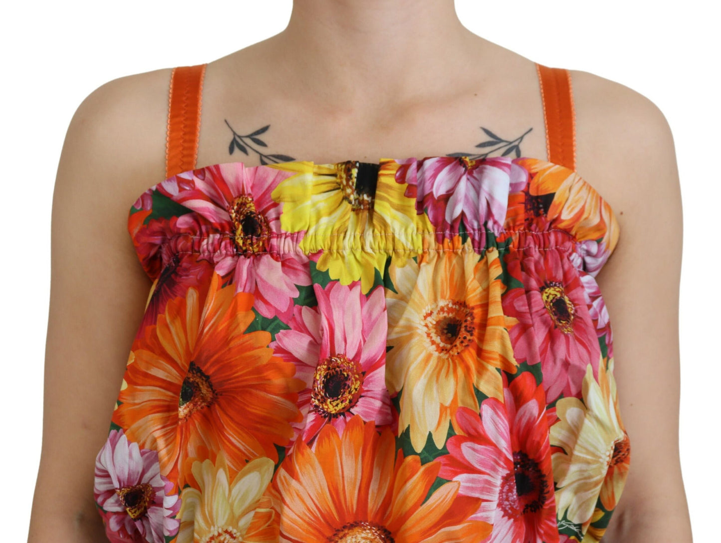 Bluse Cropped Floral Cotton Tank Top