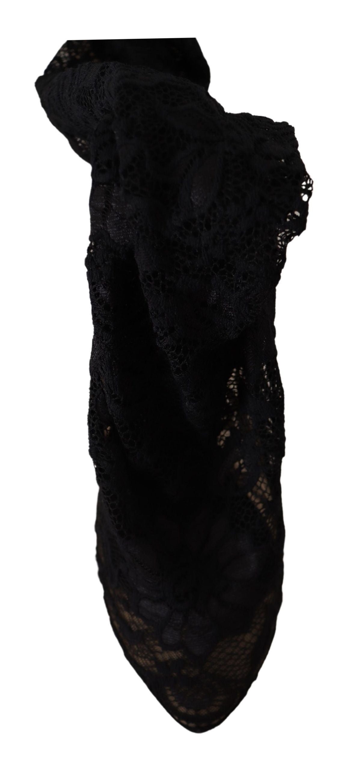 Schwarze Stretch-Socken Taormina Spitzenstiefel