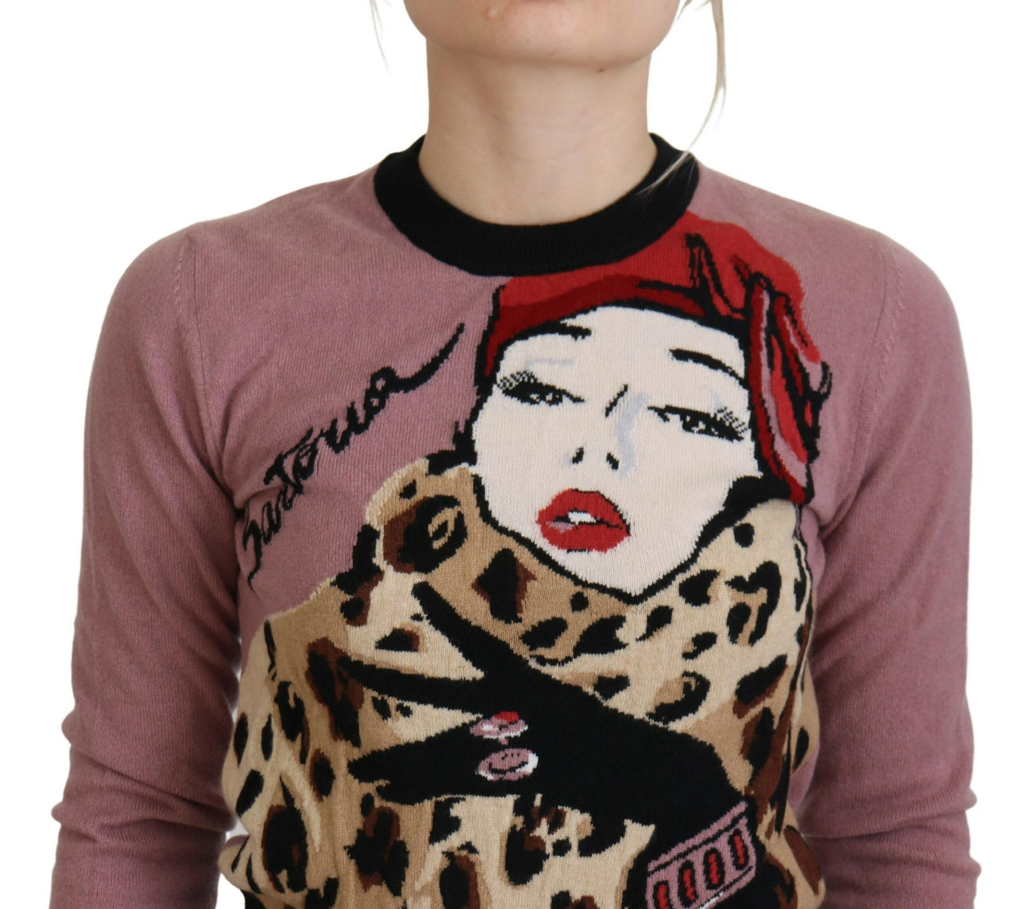 Mehrfarbig bedrucktes Langarm-Pullover-Shirt Top