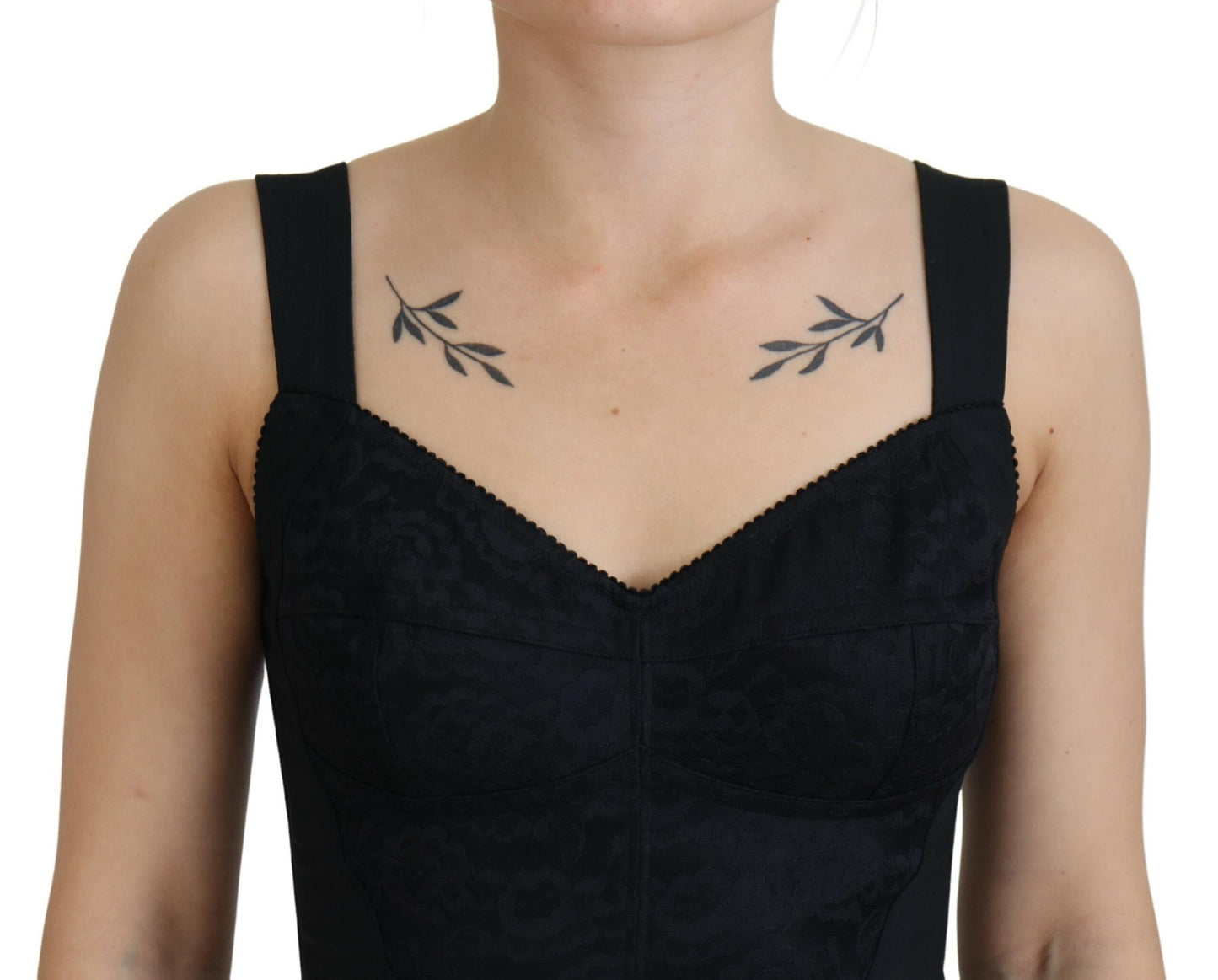 Schwarzer ärmelloser Bodysuit Bodycon Kleid