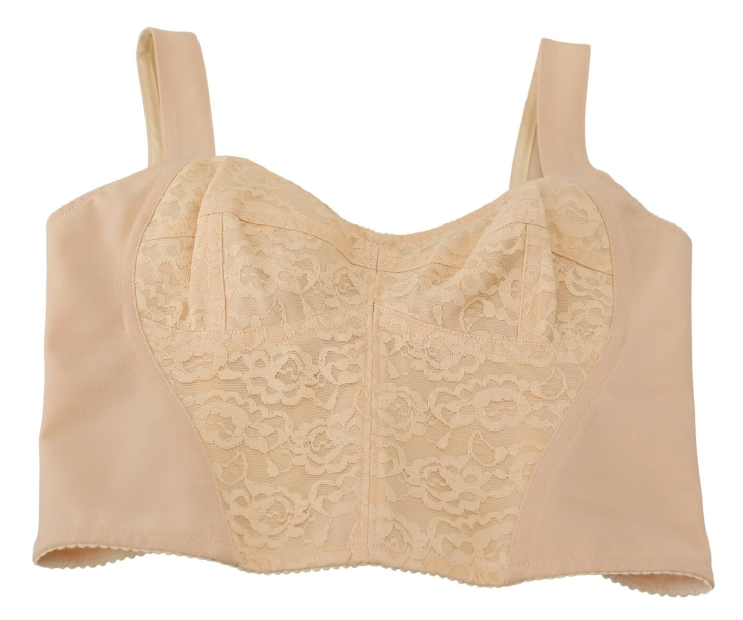Beigefarbenes Cropped Bustier Korsett-Büstenhalter-Top