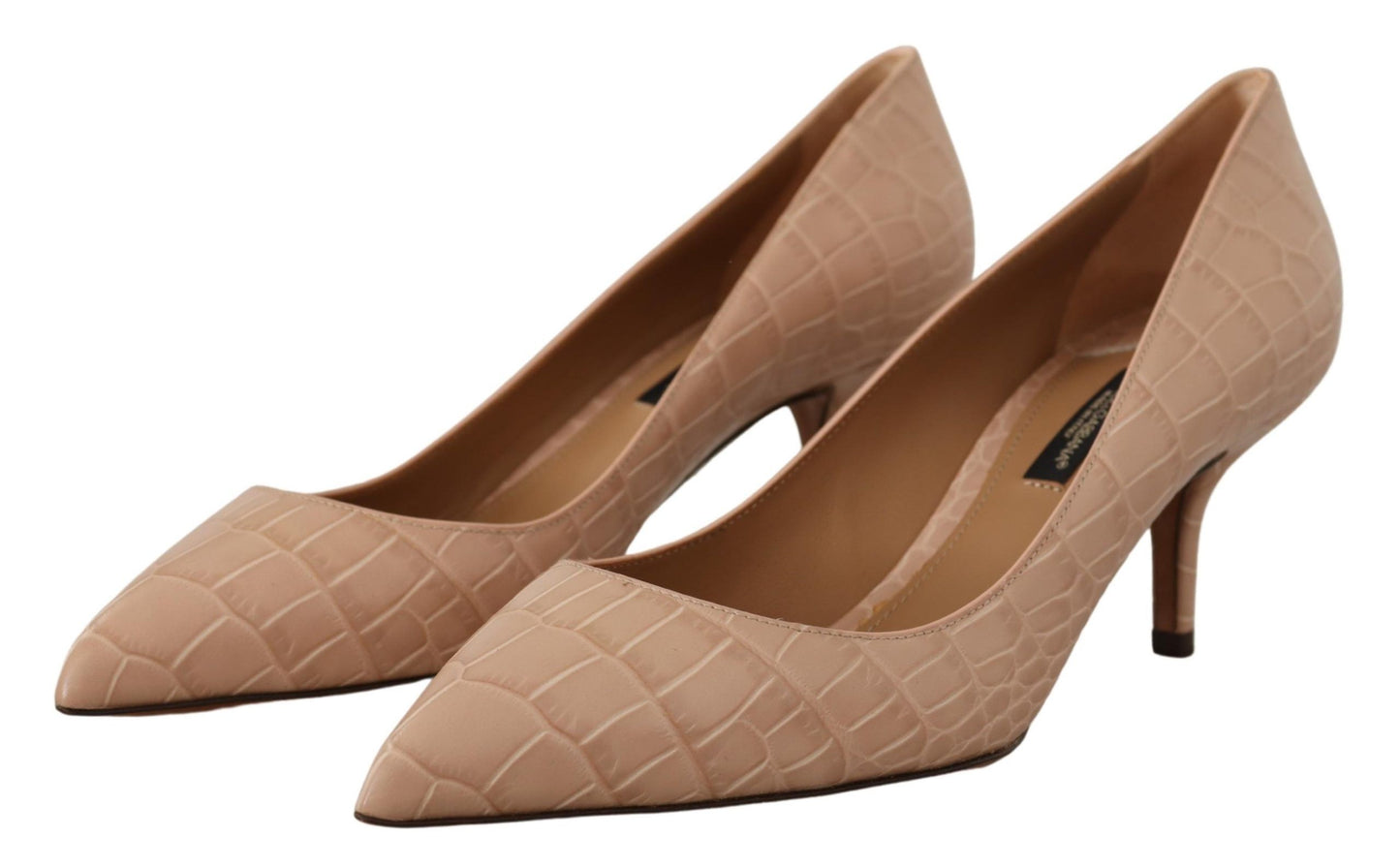 Beige Leder spitze Absätze Pumps Schuhe