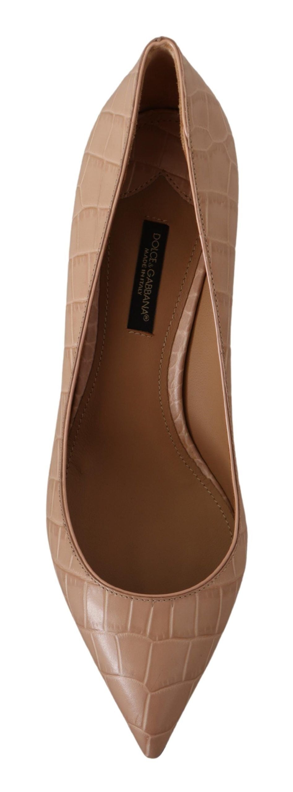 Beige Leder spitze Absätze Pumps Schuhe