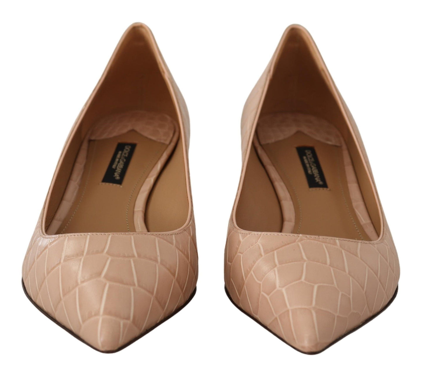 Beige Leder Kitten Heels Pumps Schuhe
