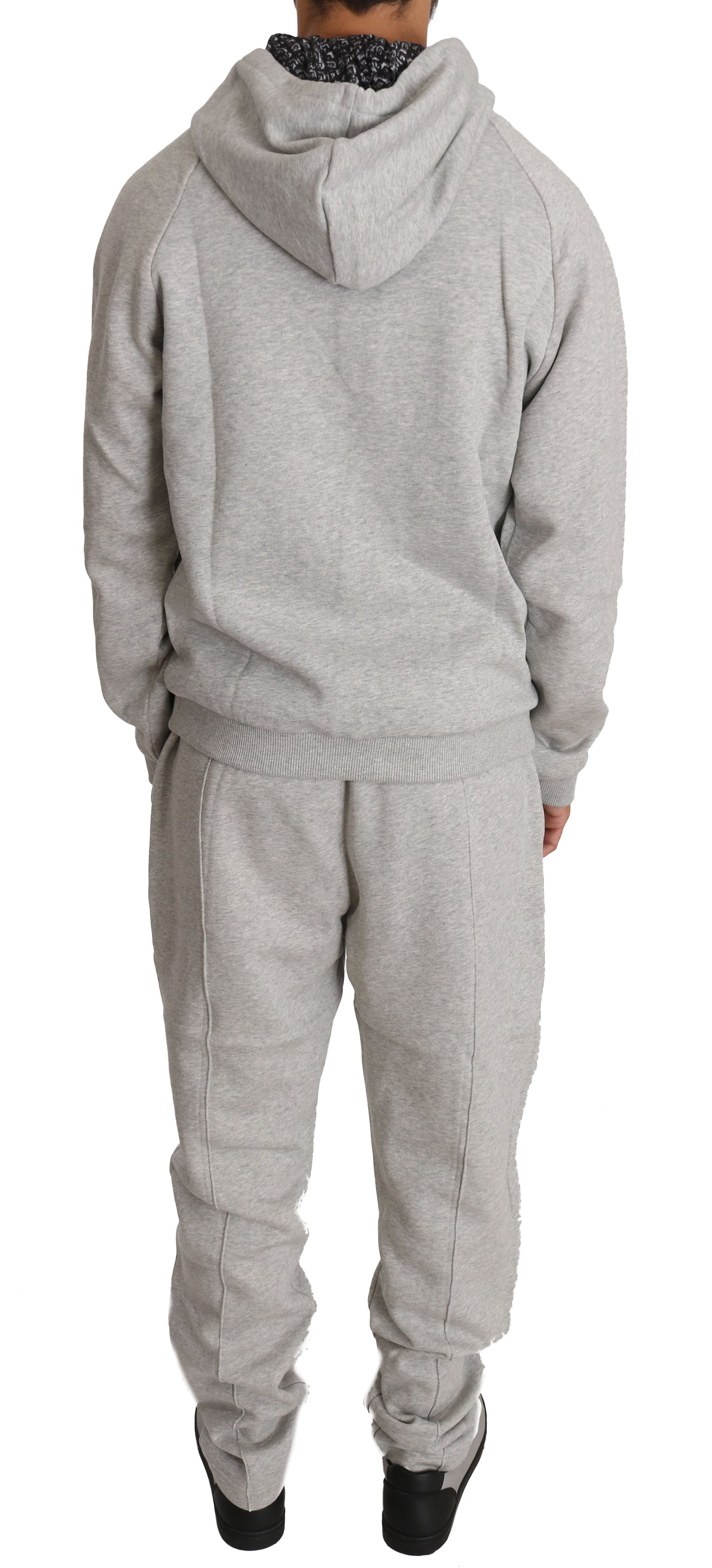 Grauer Baumwollpullover Hose Trainingsanzug