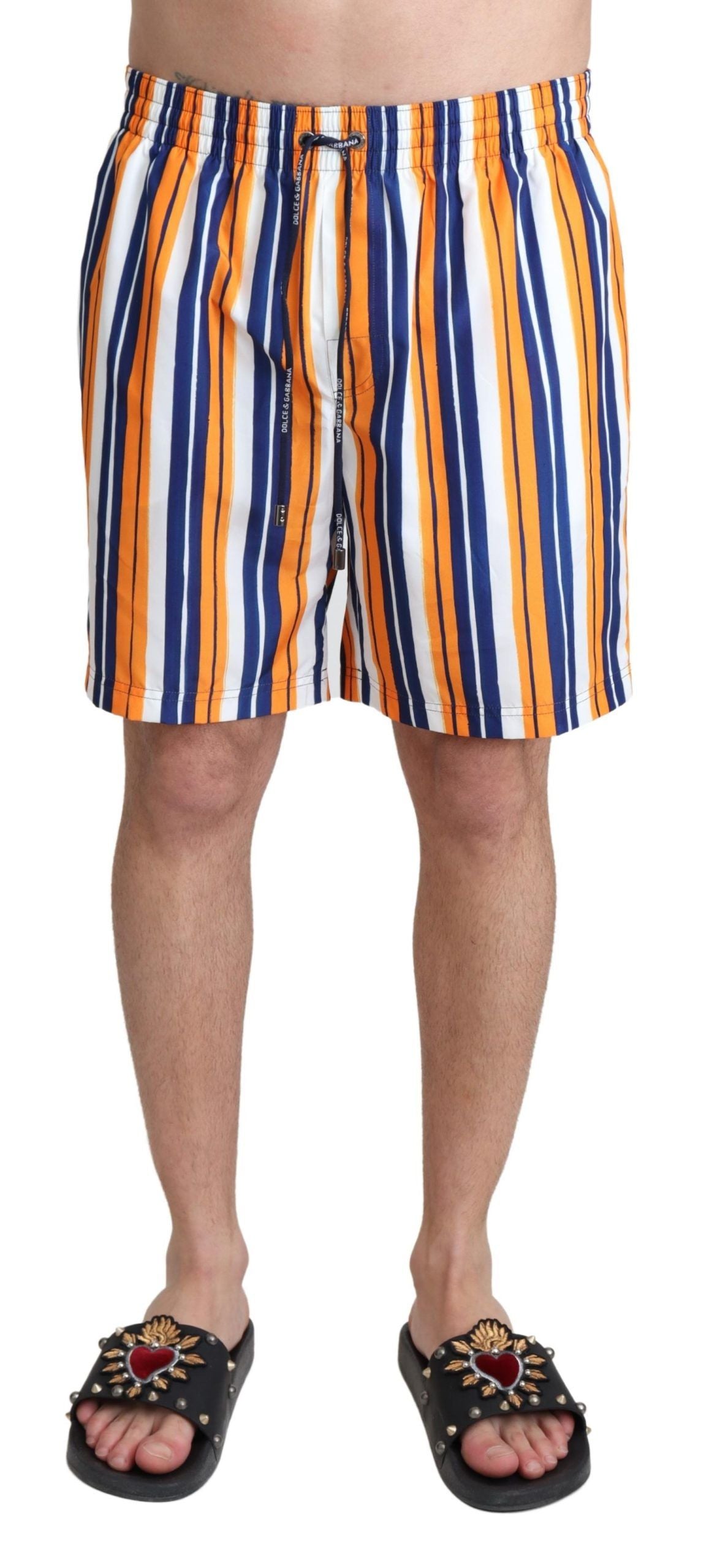 Mehrfarbig gestreifte Beachwear Badeshorts