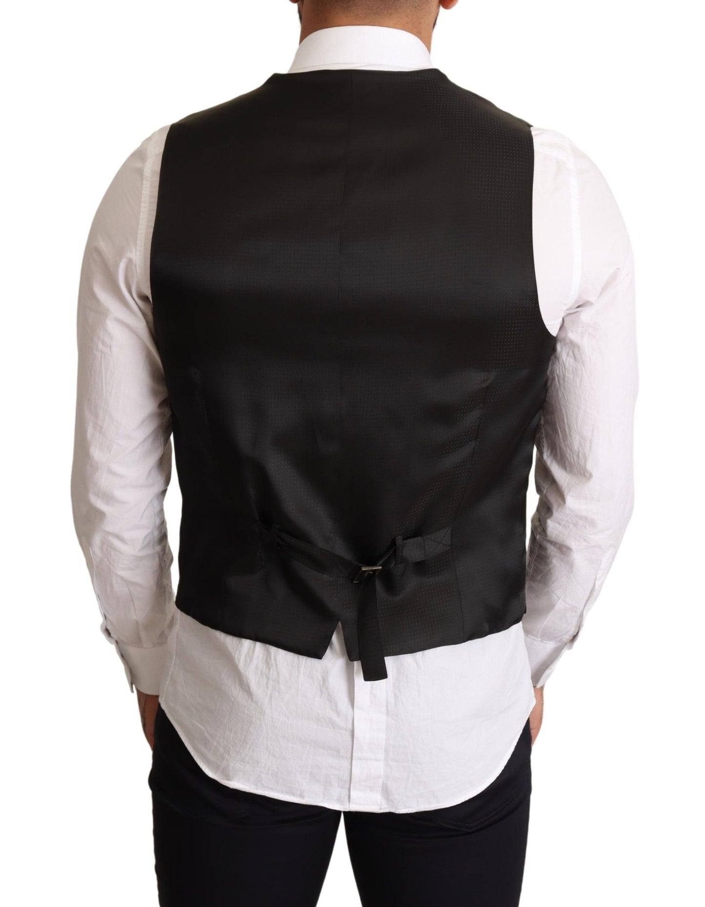 Schwarzes formelles Wollwestenkleid