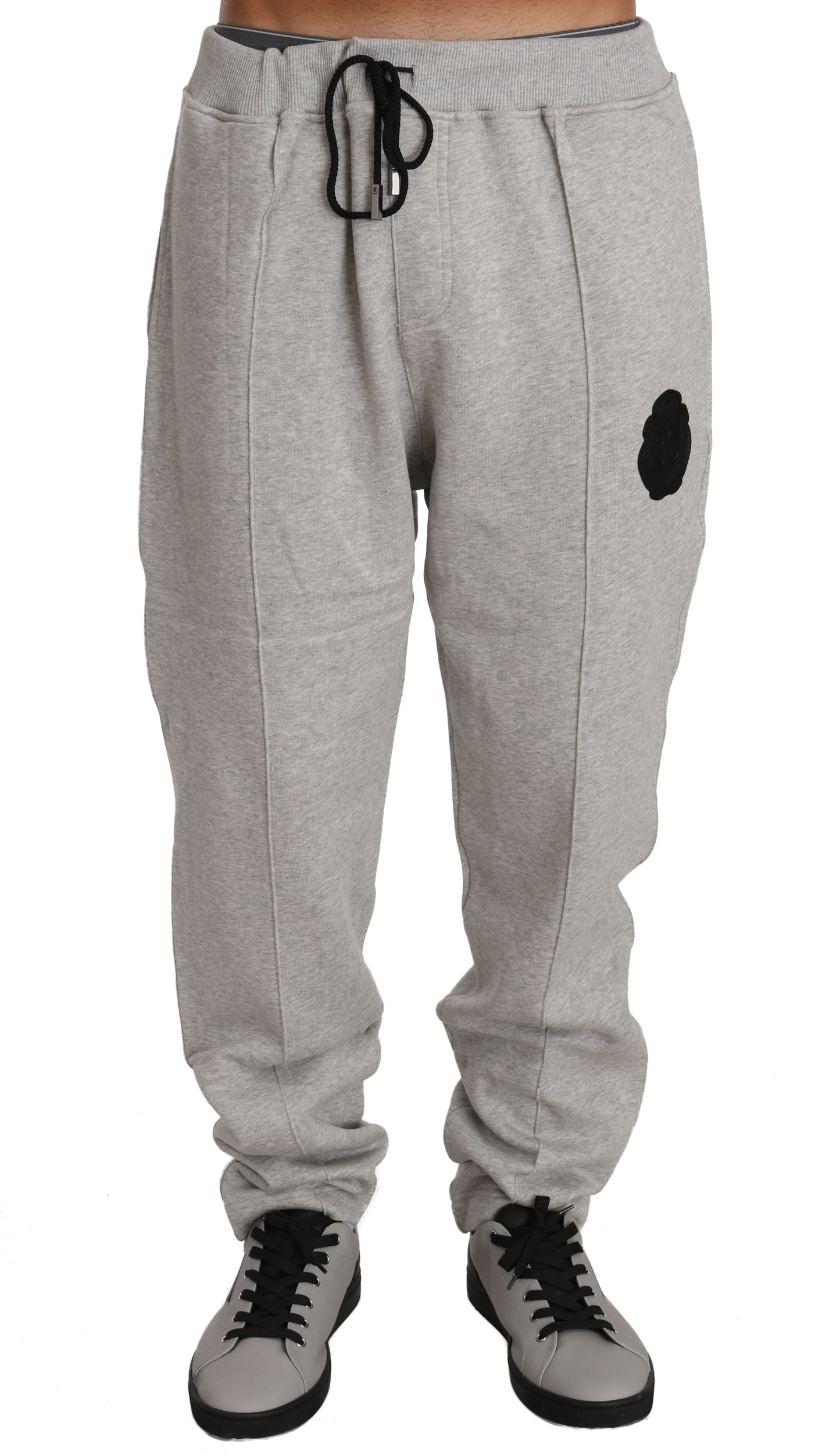 Grauer Baumwollpullover Hose Trainingsanzug