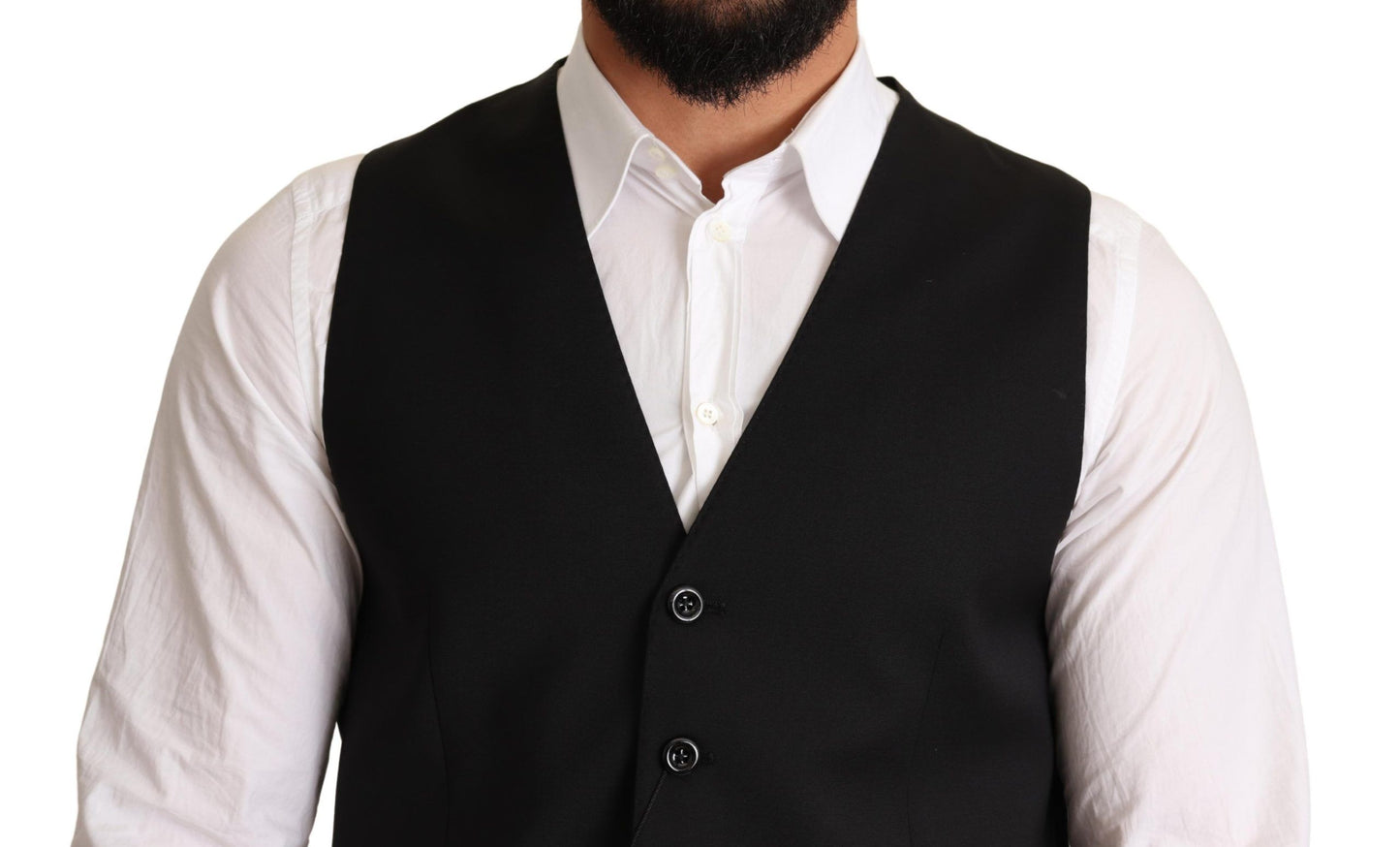 Schwarzes formelles Wollwestenkleid