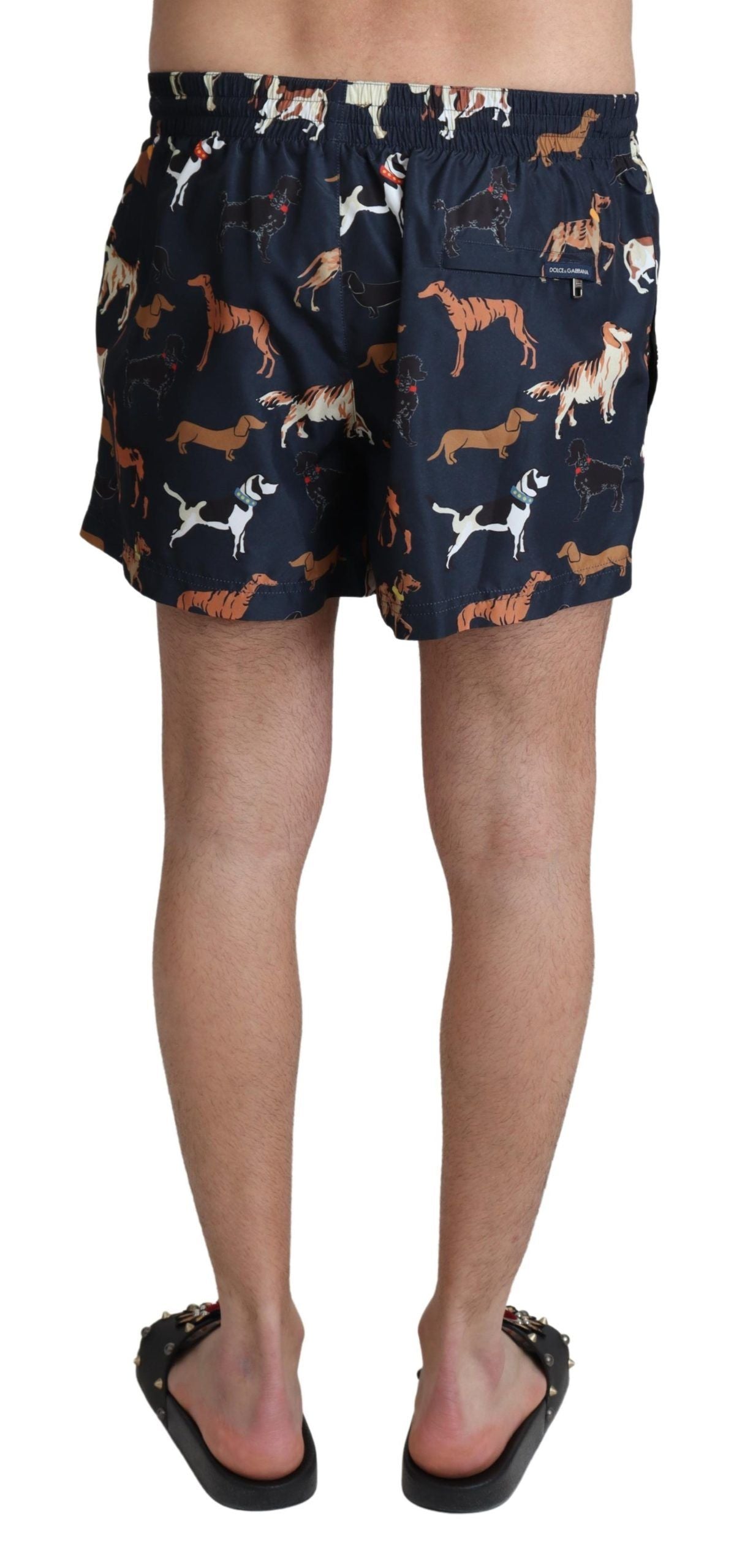 Blauer Hund Print Beachwear Shorts Männer Bademode