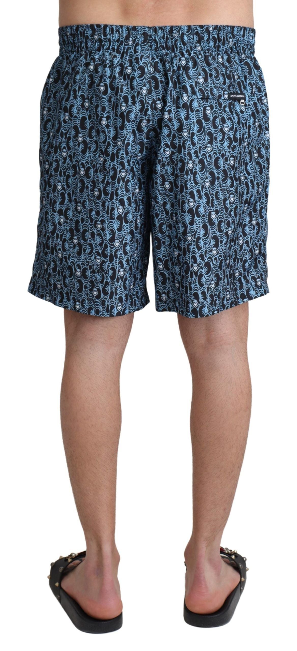 Blaue gemusterte Strandbekleidung Shorts Bademode