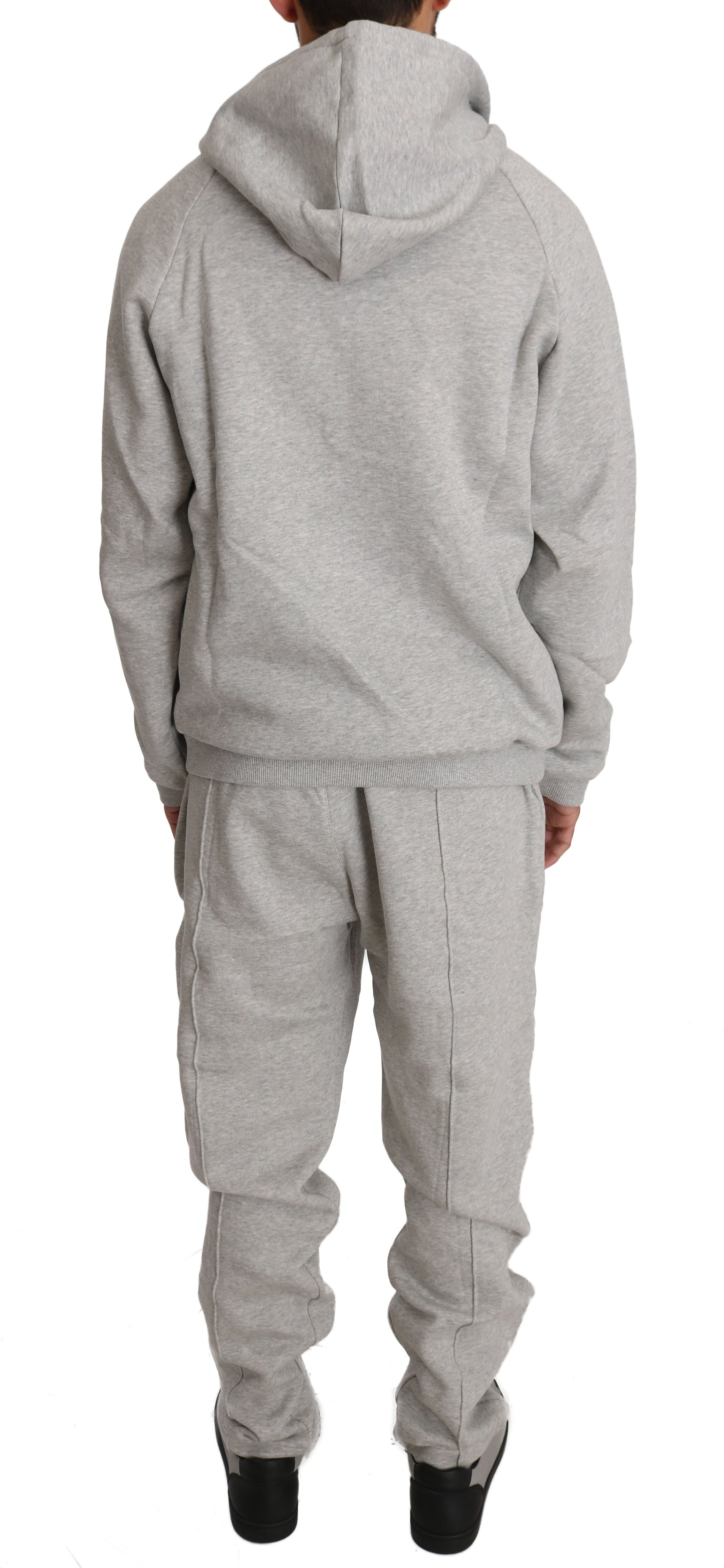 Grauer Baumwollpullover Hose Trainingsanzug